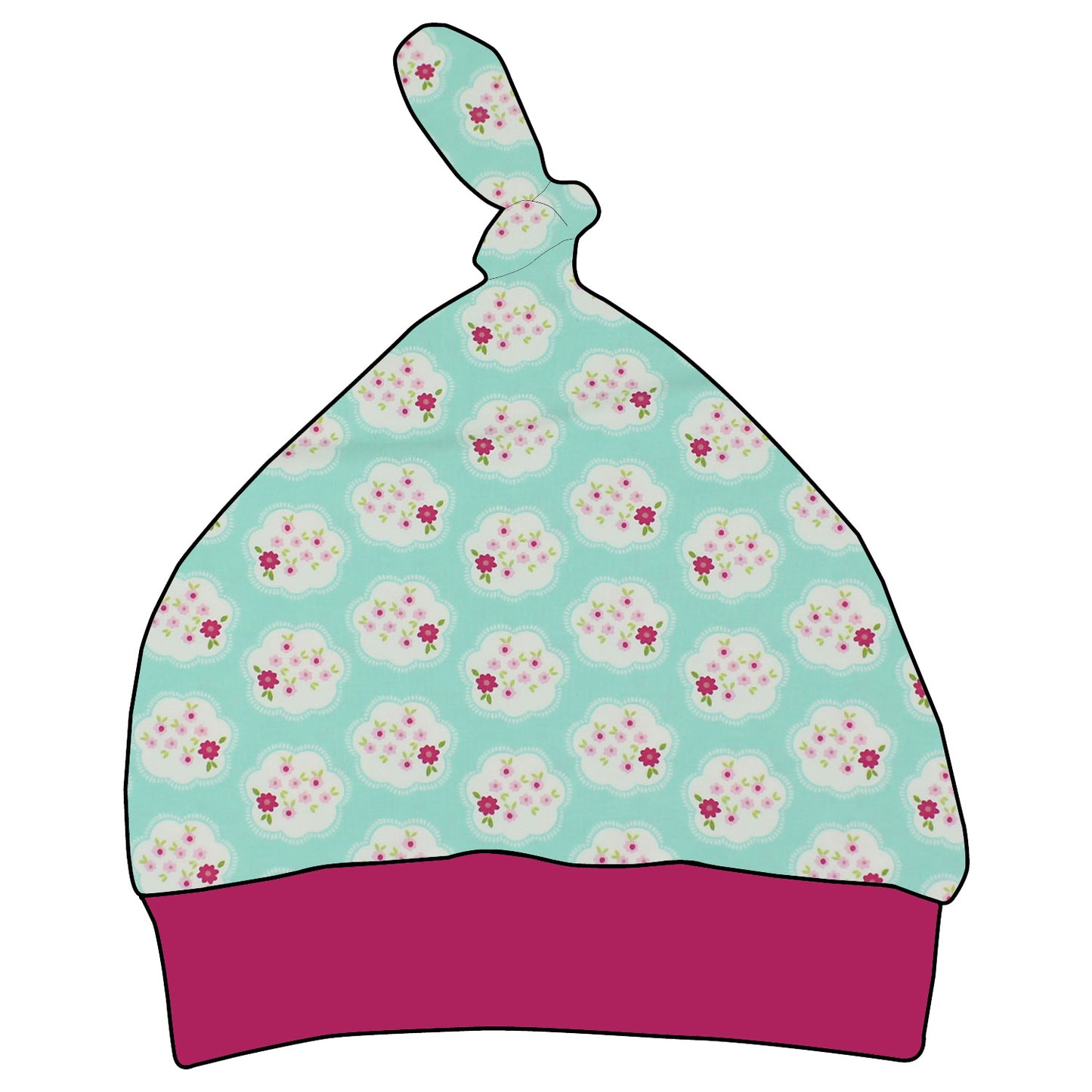 Kinder Knotenmütze Blümchen