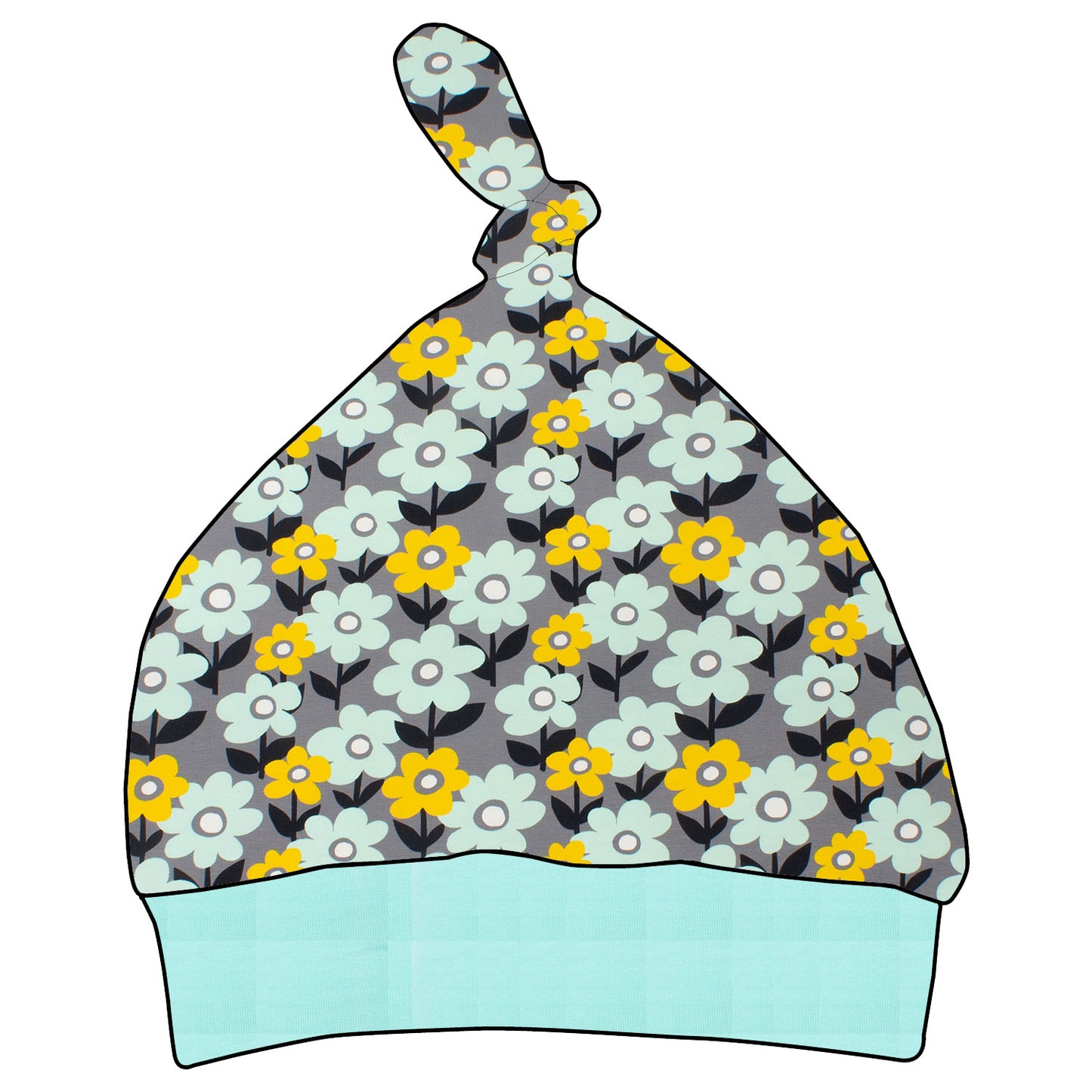 Kinder Knotenmütze Retro Blumenwiese