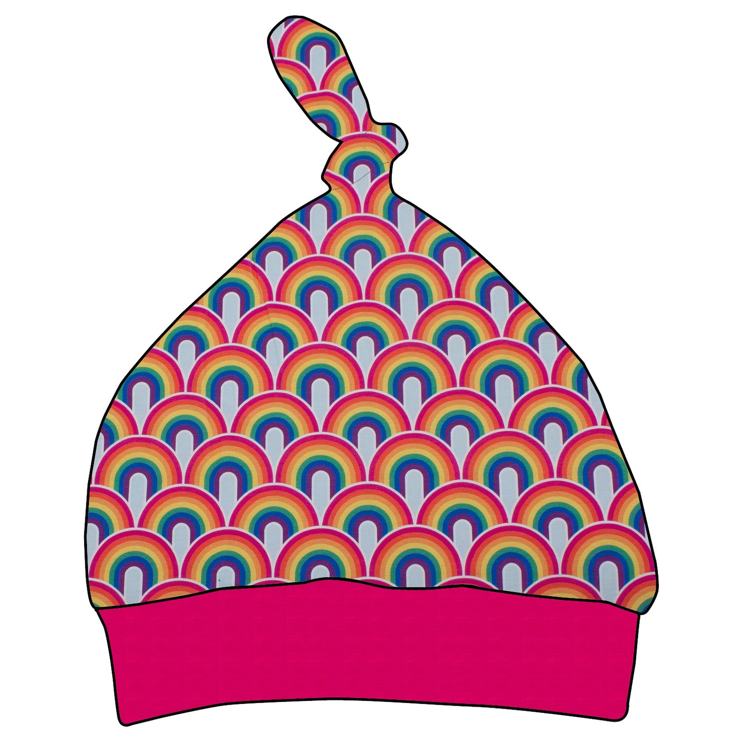 Kinder Knotenmütze Regenbogen bunt