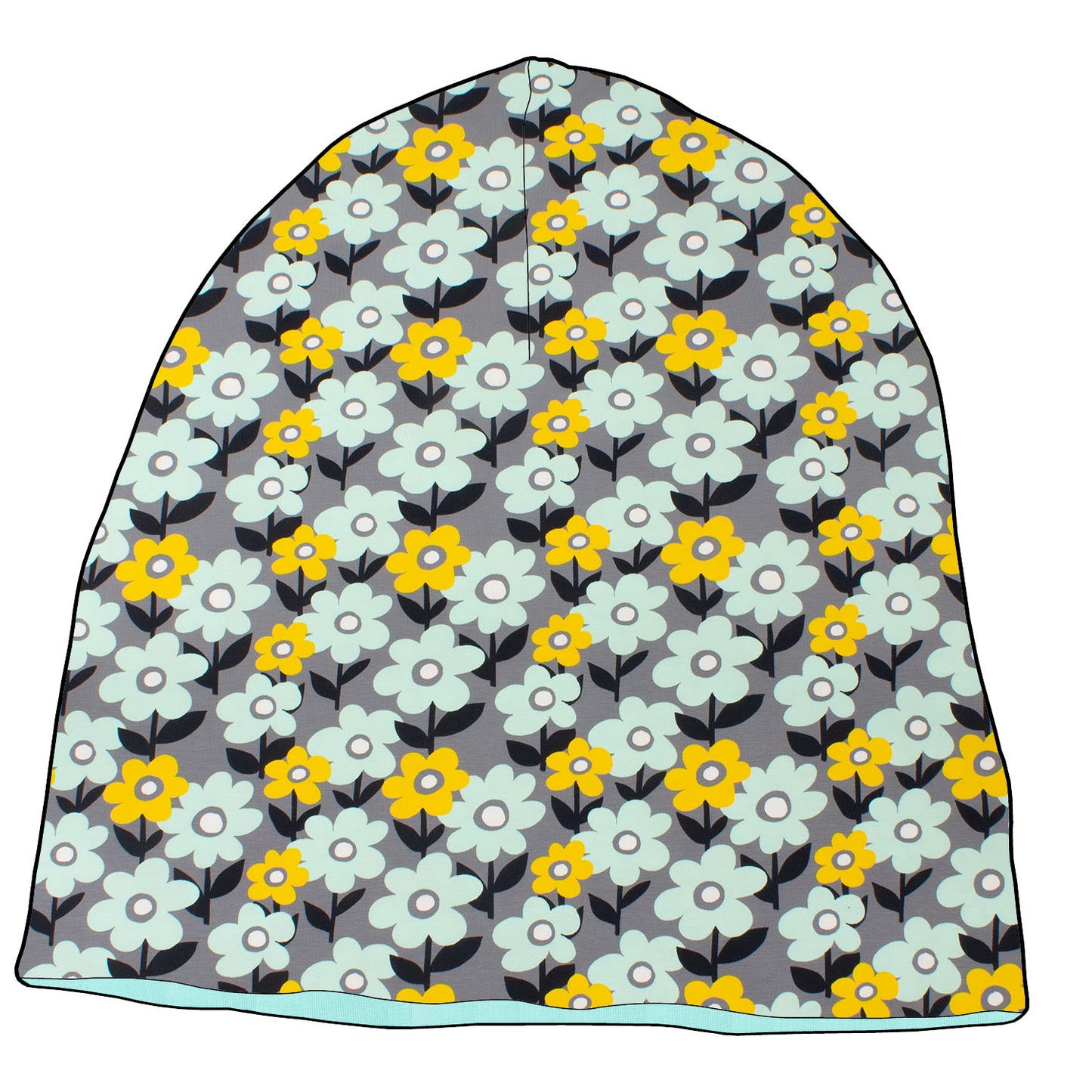 Kinder Winterbeaniemütze gefüttert Retro Blumenwiese