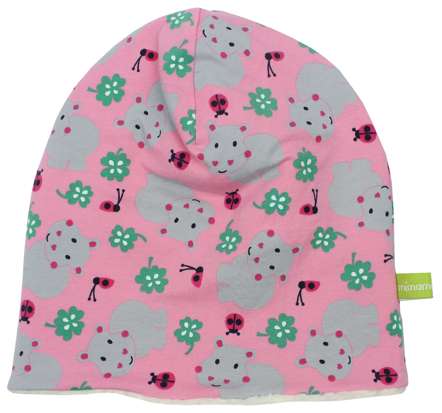 Kinder Winterbeaniemütze gefüttert Nilpferd rosa