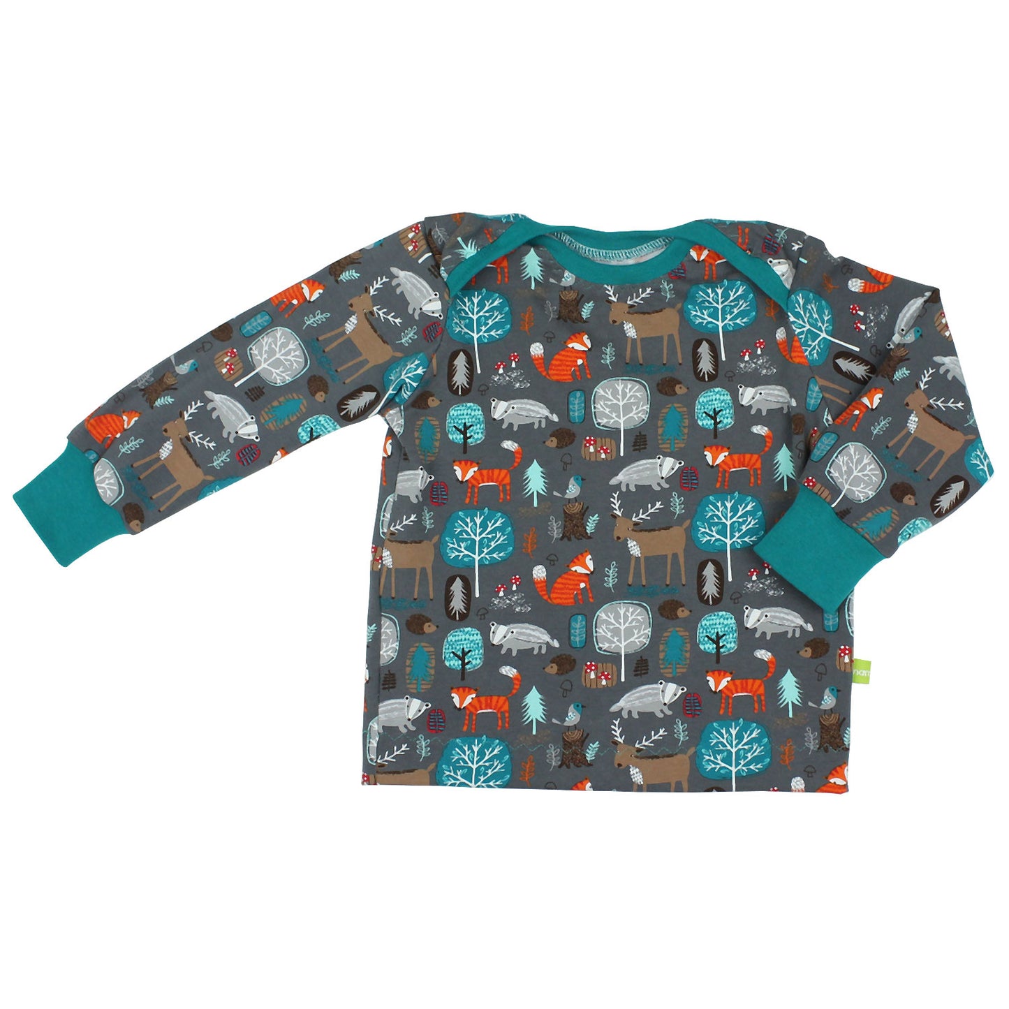 Babyshirt Waldtiere grau