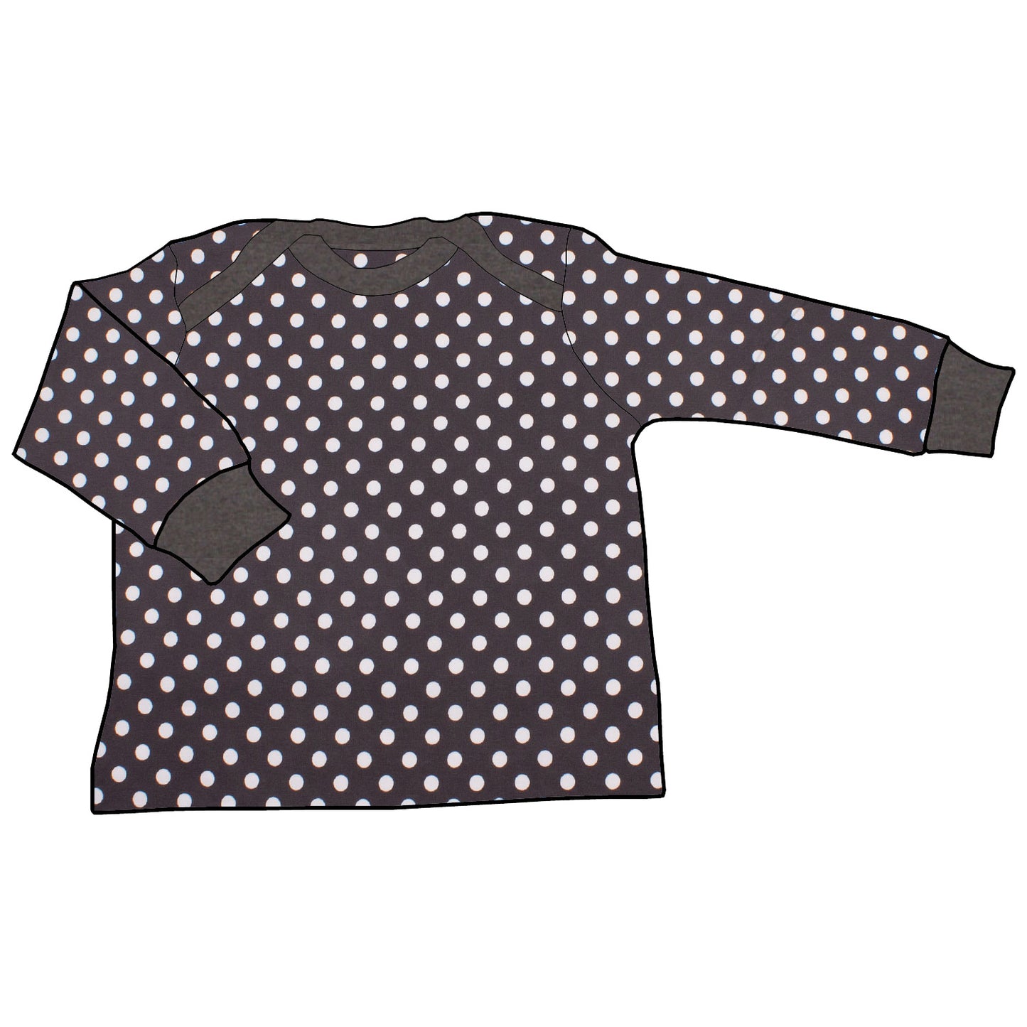 Babyshirt Punkte dunkelgrau
