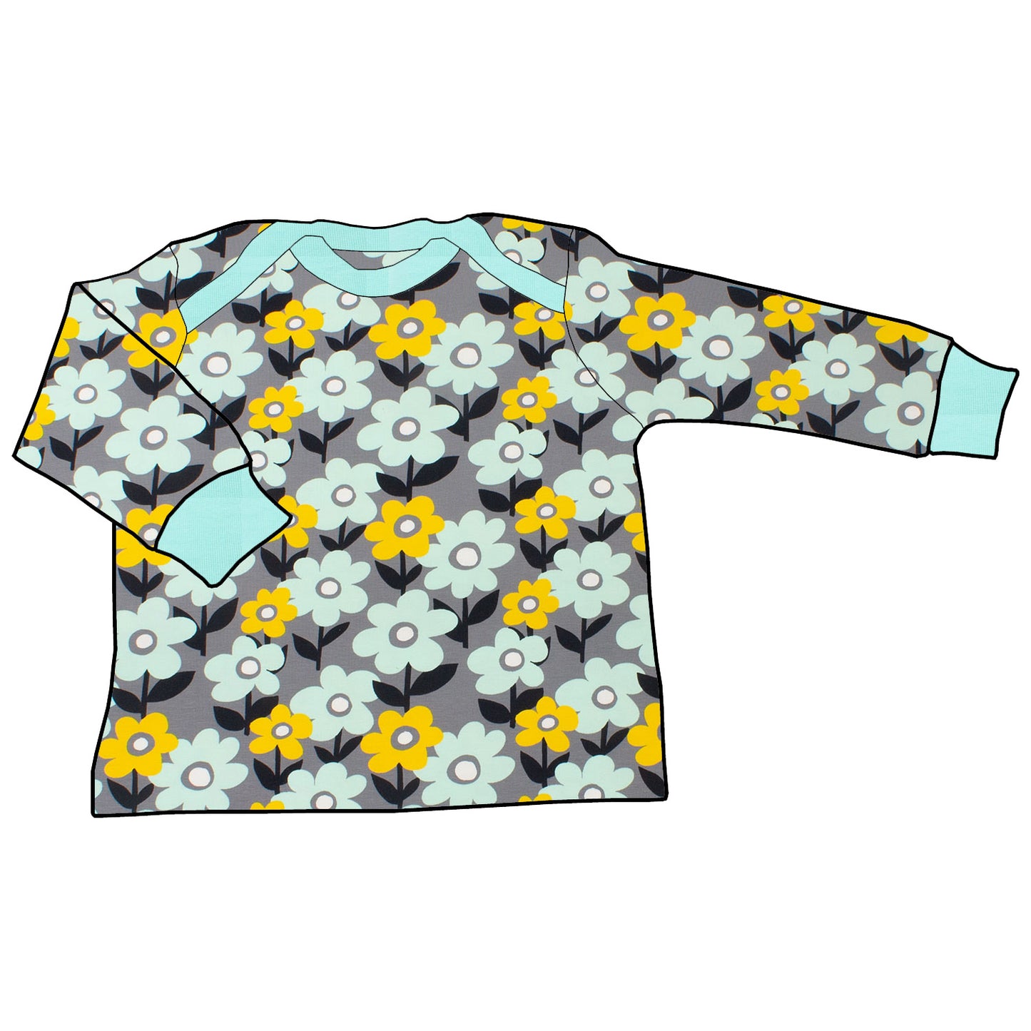 Babyshirt Retro Blumenwiese