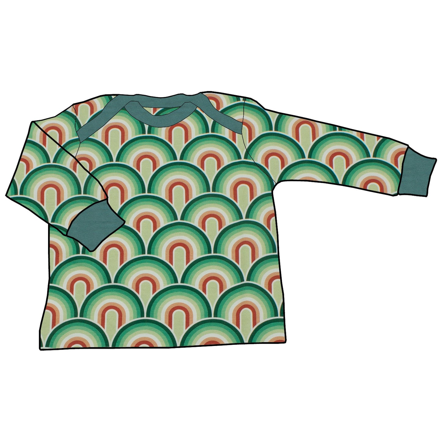 Babyshirt Regenbogen grün