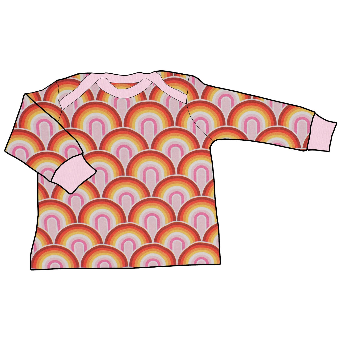 Babyshirt Regenbogen rosa