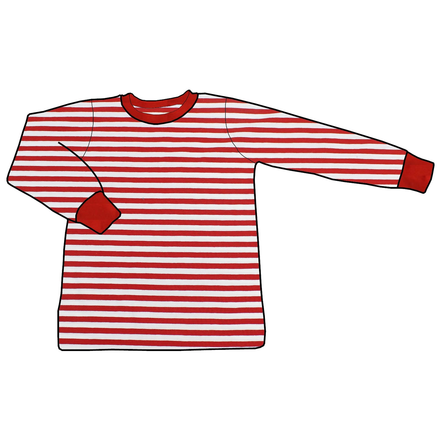 Kinder Basic Langarmshirt Rote Ringel