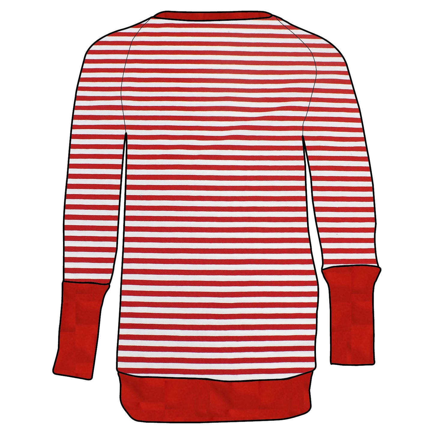 Kinder Retro Langarmshirt Rote Ringel