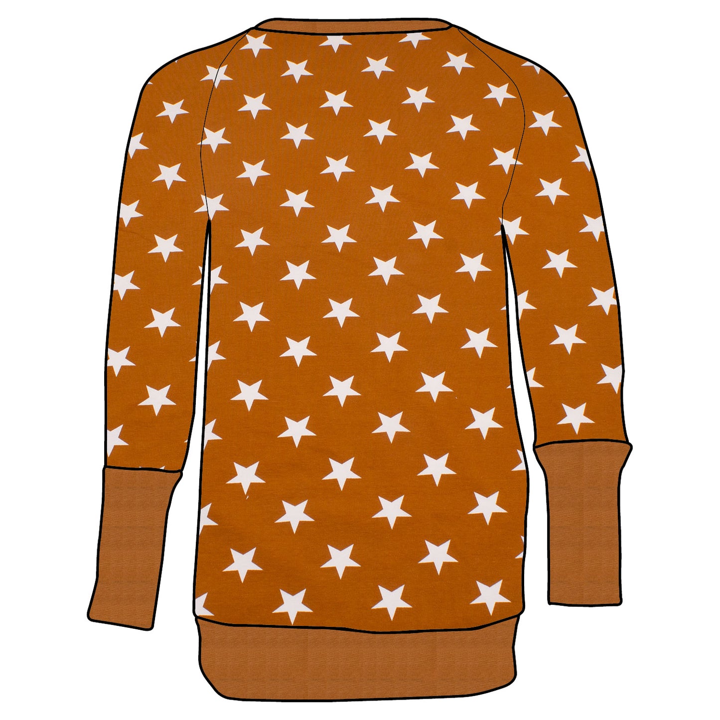 Kinder Retro Langarmshirt Sterne ocker