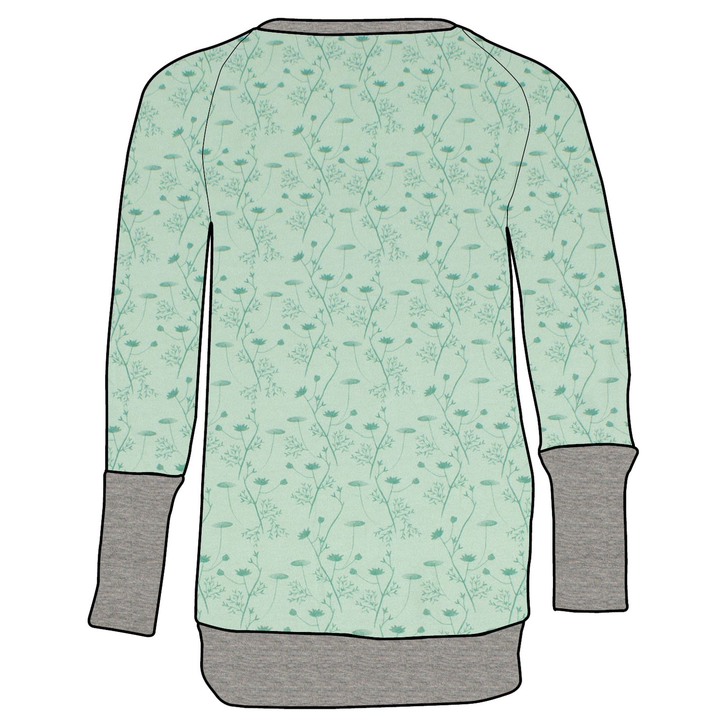 Kinder Retro Langarmshirt Zarte Blümchen