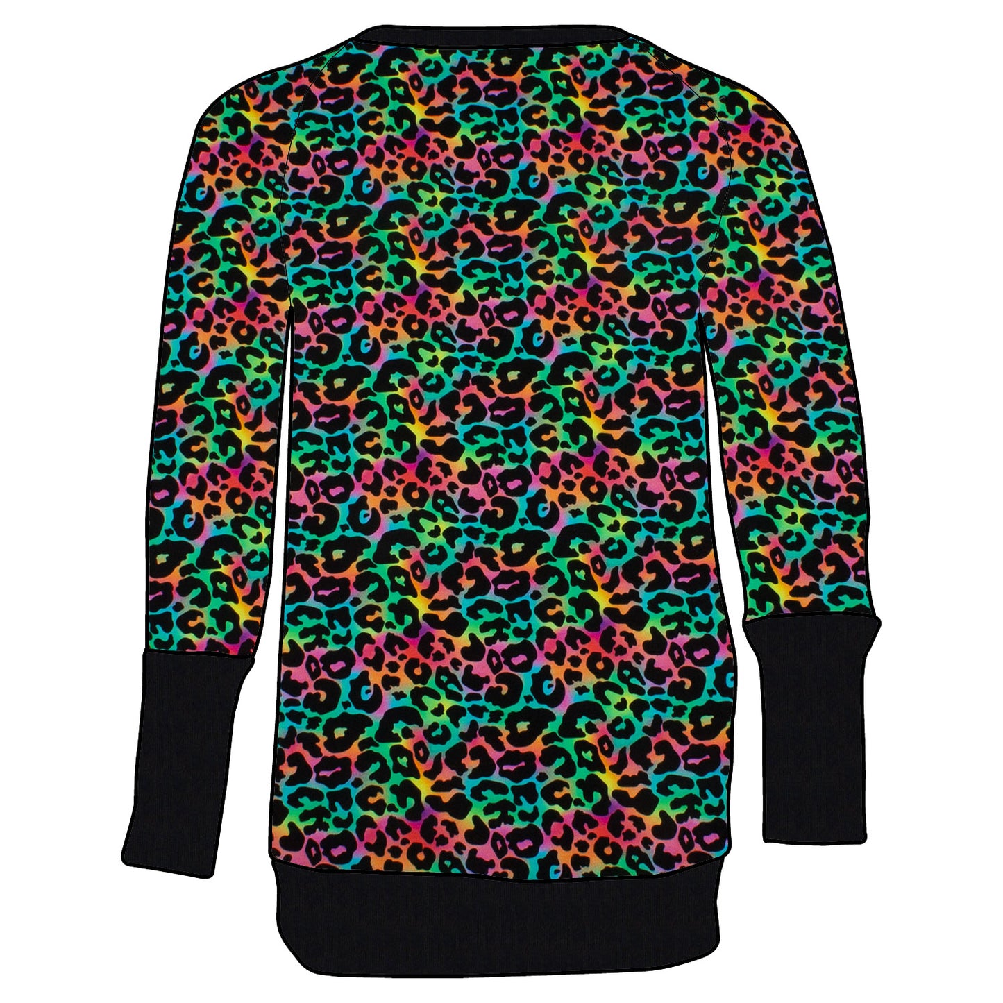 Kinder Retro Langarmshirt Leo Regenbogenfarben