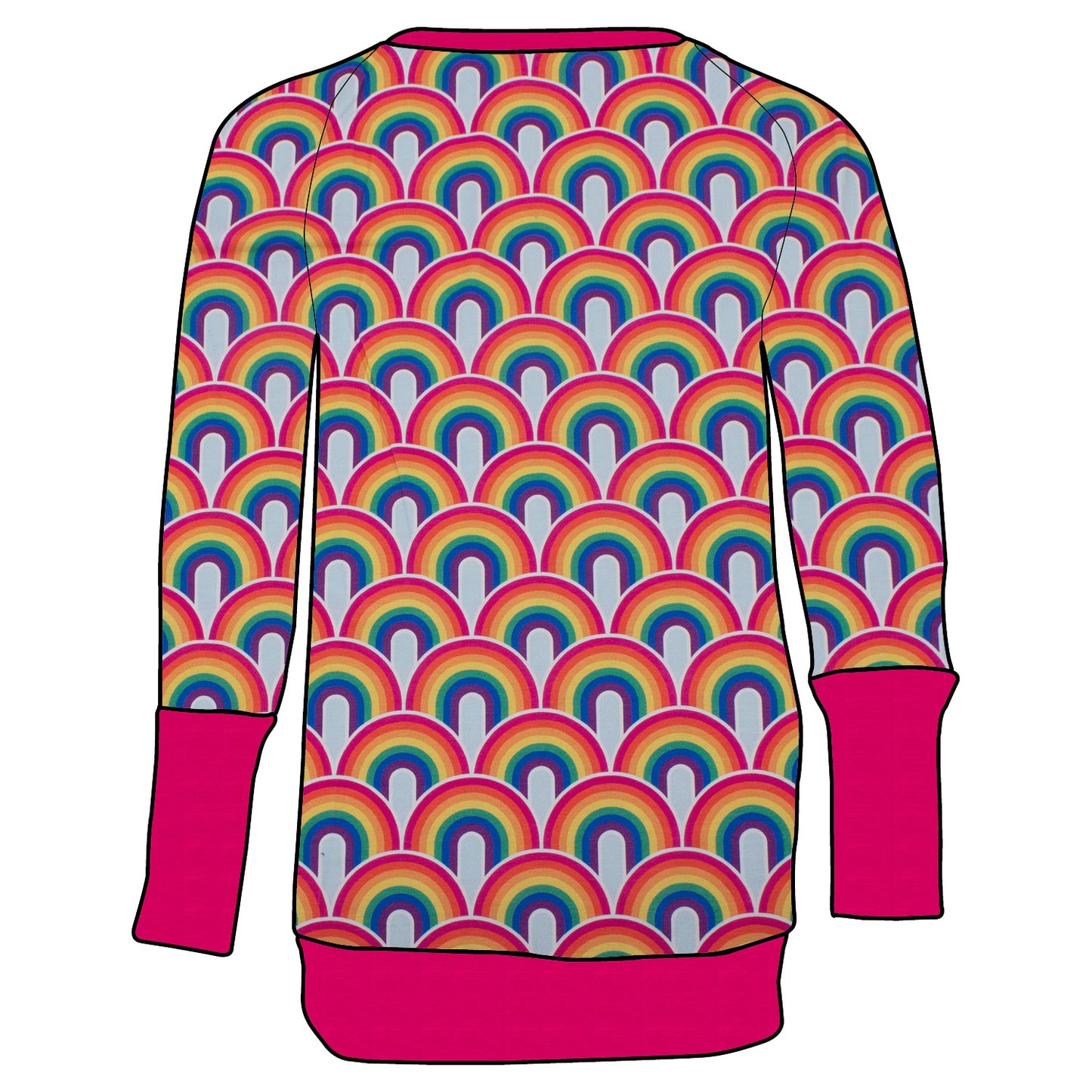 Kinder Retro Langarmshirt Regenbogen bunt