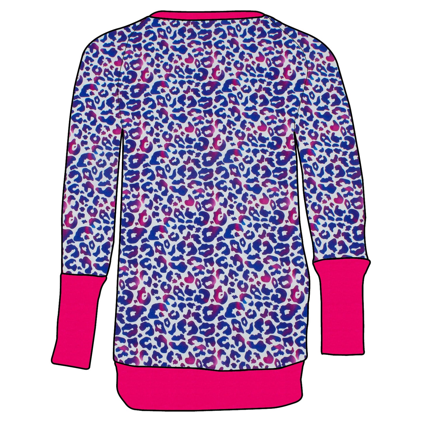Kinder Retro Langarmshirt Leo lila / pink