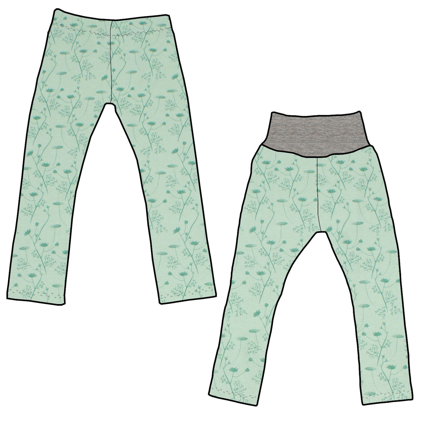 Kinder Leggings Skinny Hose Zarte Blümchen