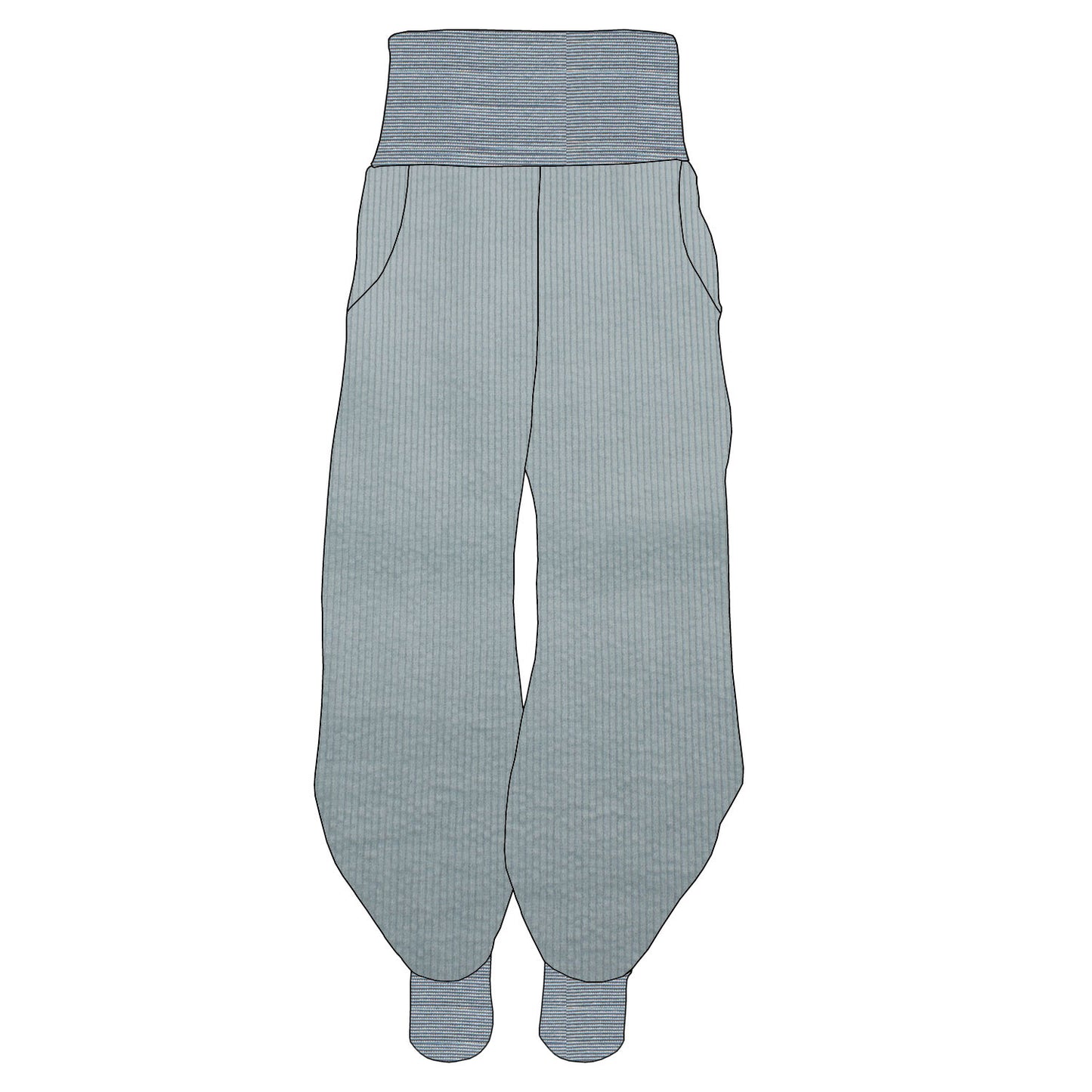 Damen Pumphose Yogahose Cord Eisblau