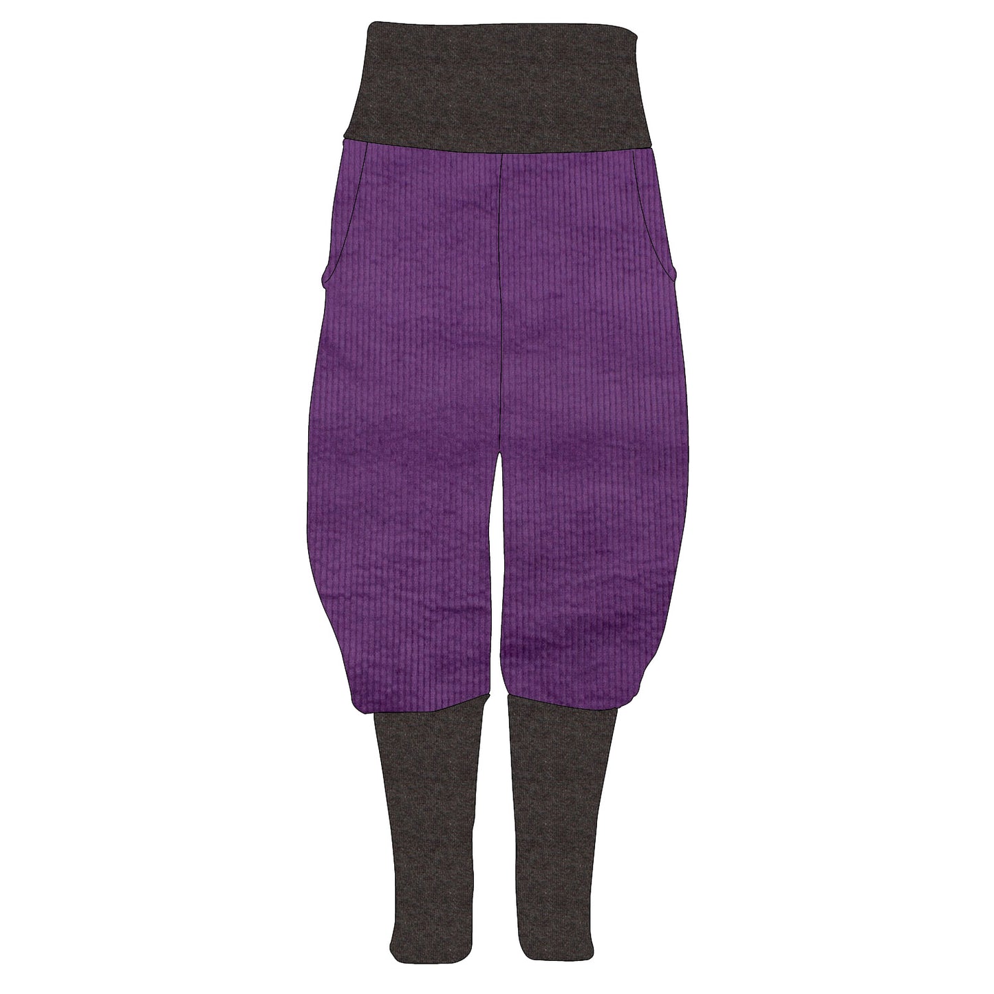 Damen Knickerbocker Cord Lila