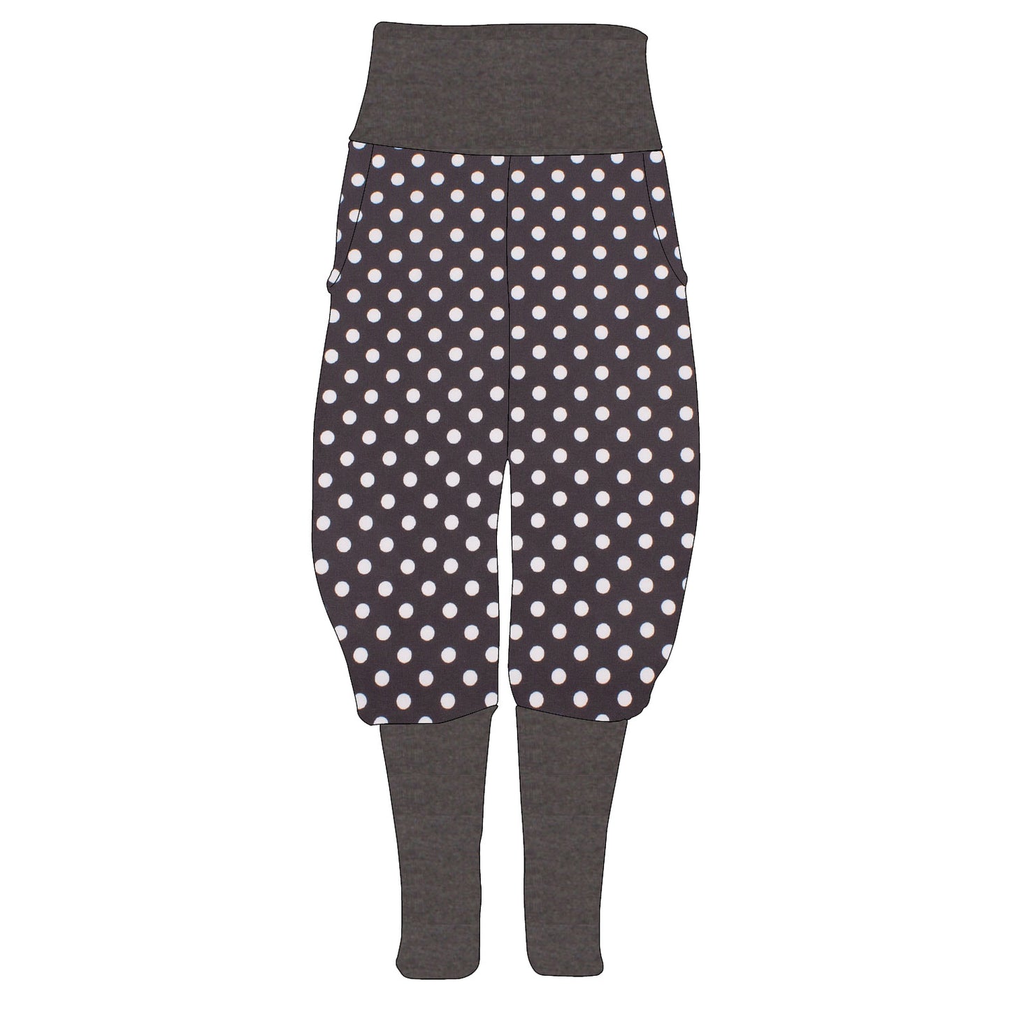 Damen Knickerbocker Punkte dunkelgrau