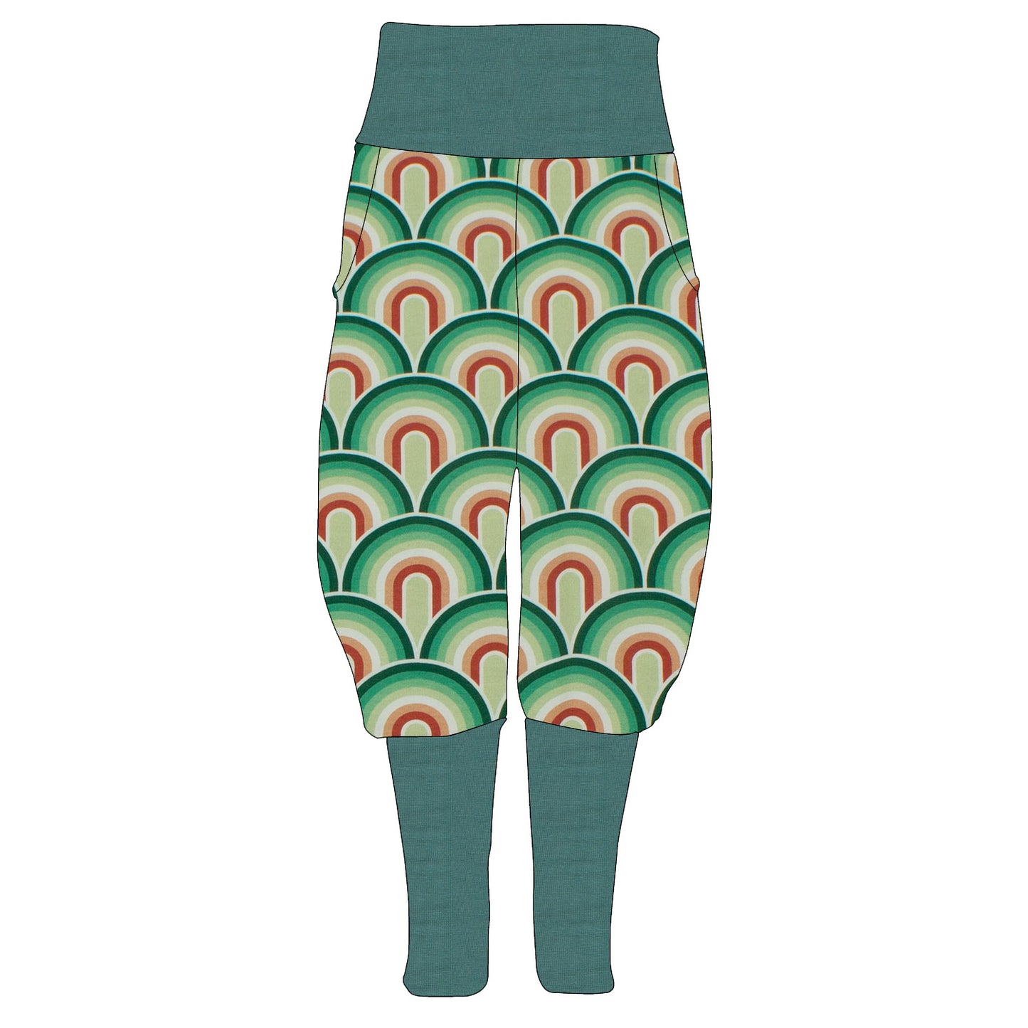 Damen Knickerbocker Regenbogen grün