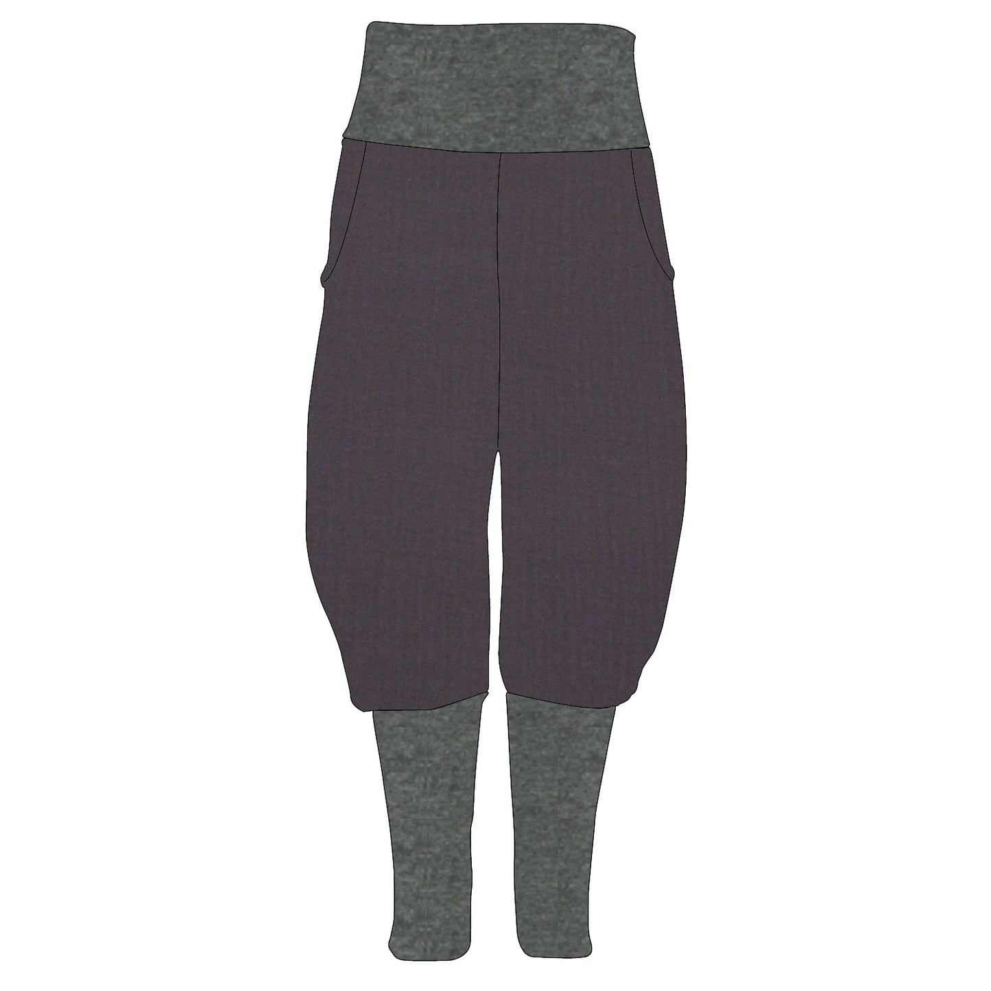 Damen Knickerbocker Musselin Dunkelgrau