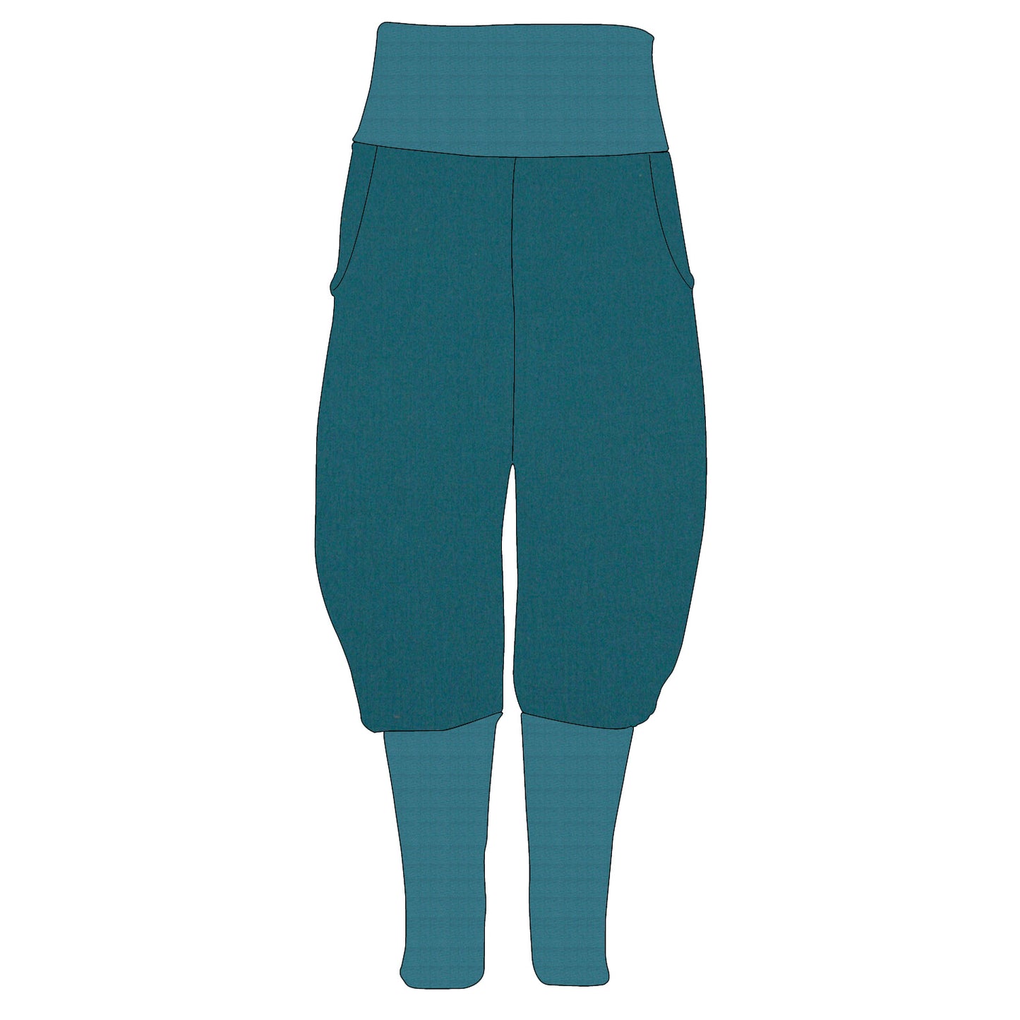 Damen Knickerbocker Musselin Dunkelpetrol