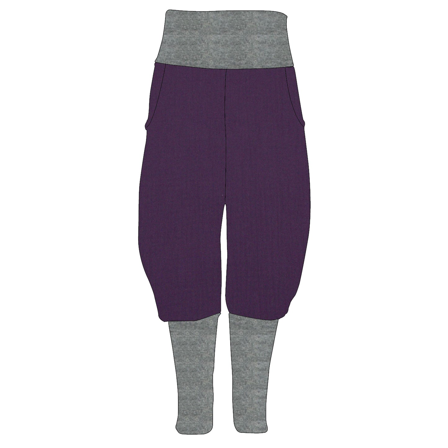 Damen Knickerbocker Musselin Lila