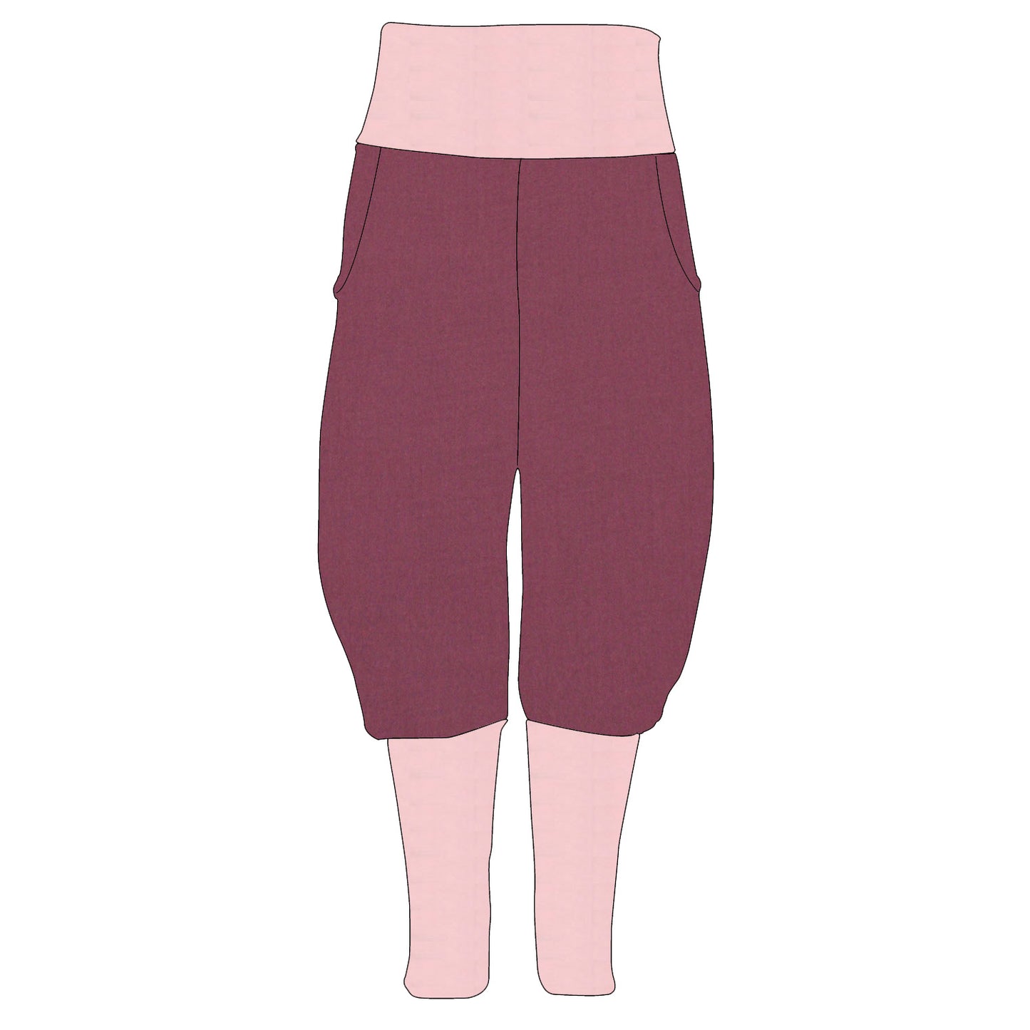 Damen Knickerbocker Musselin Beere