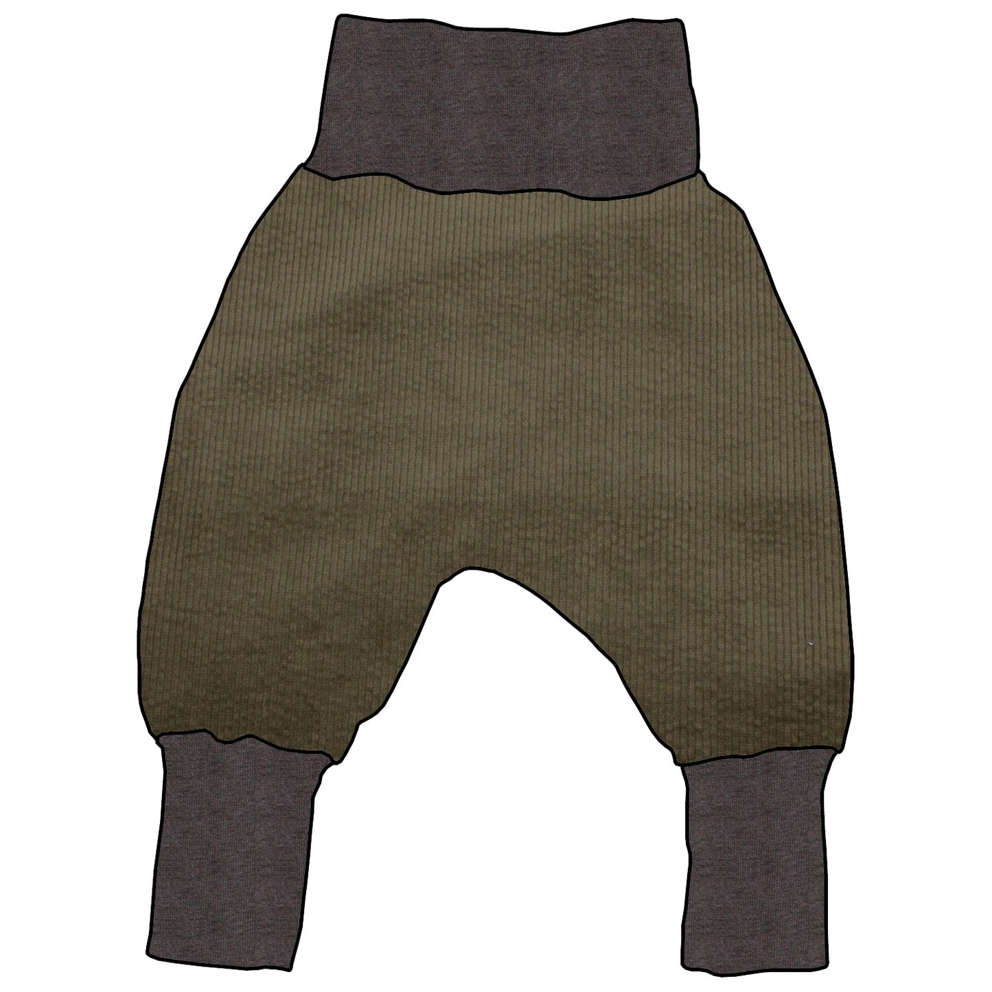 Kinder Mitwachshose Cord Khaki