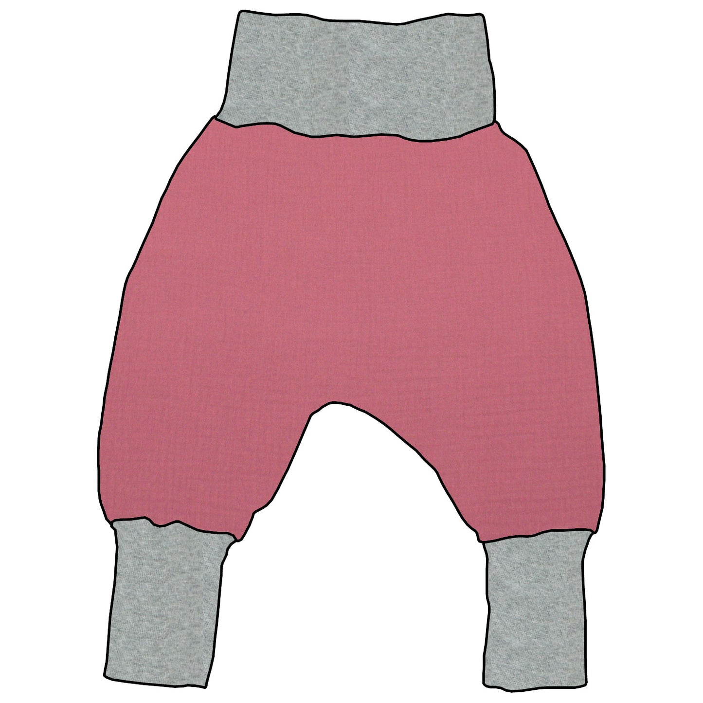Kinder Mitwachshose Musselin Rosa