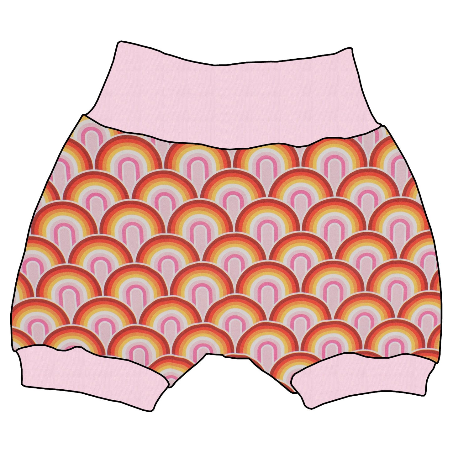 Kinder Shorts Regenbogen rosa