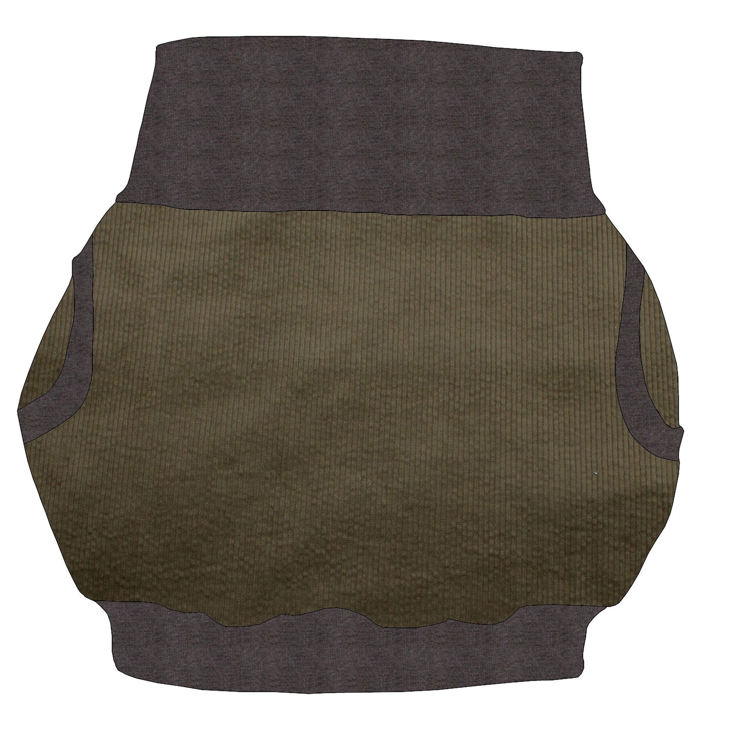 Damen Ballonrock Cord Khaki