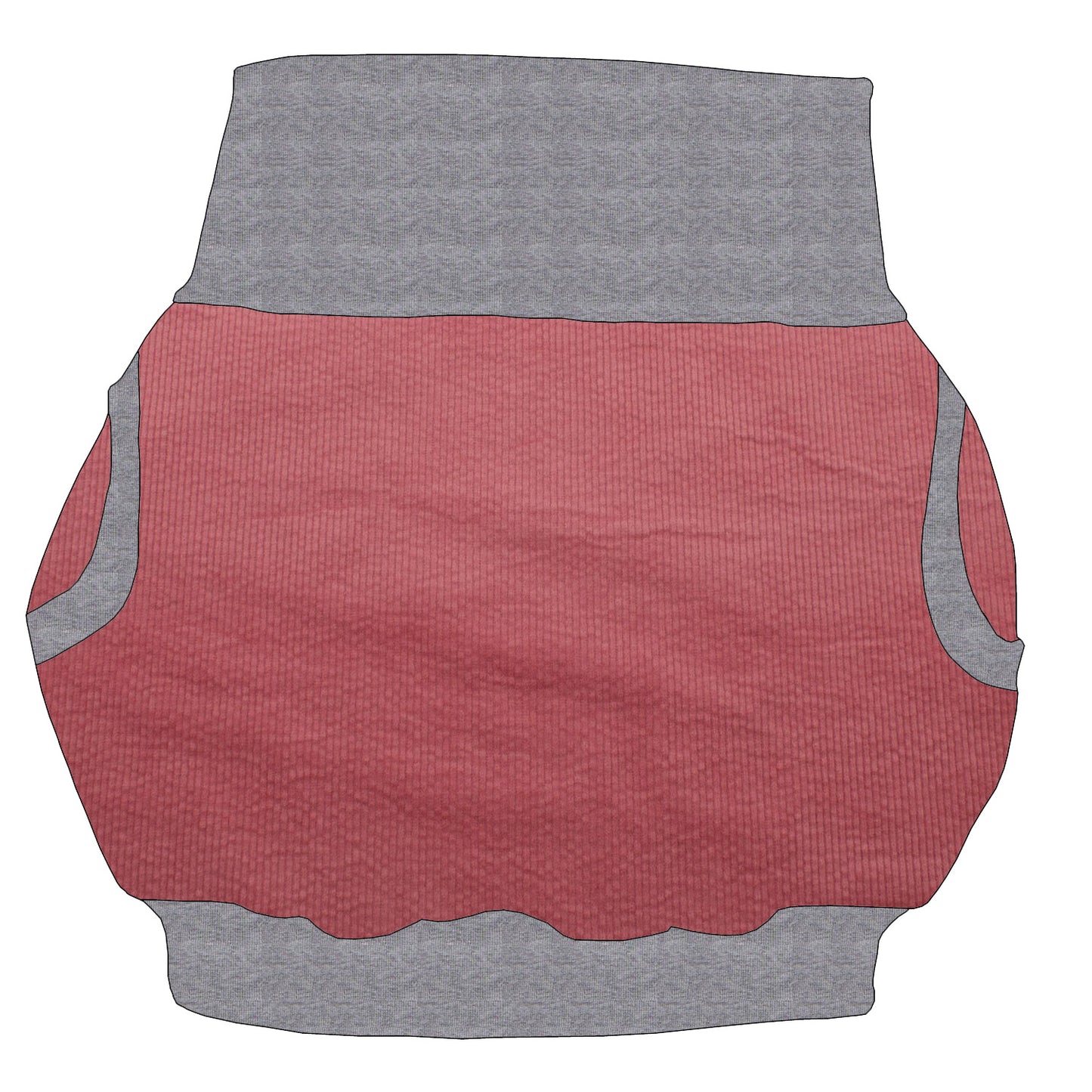Damen Ballonrock Cord Rosa