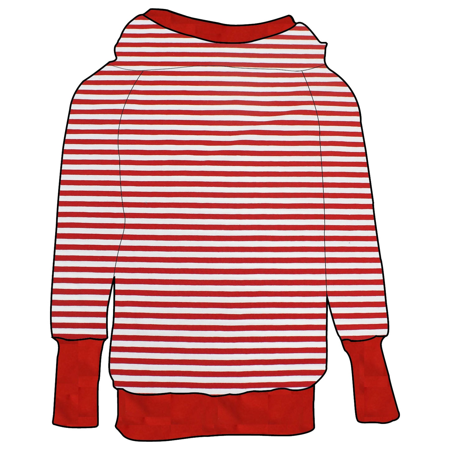 Kinder Retrohoodie Rote Ringel