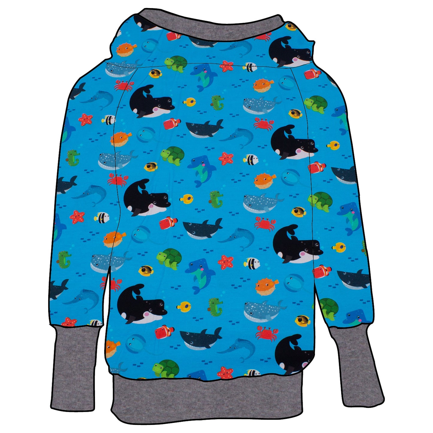 Kinder Retrohoodie Meerestiere