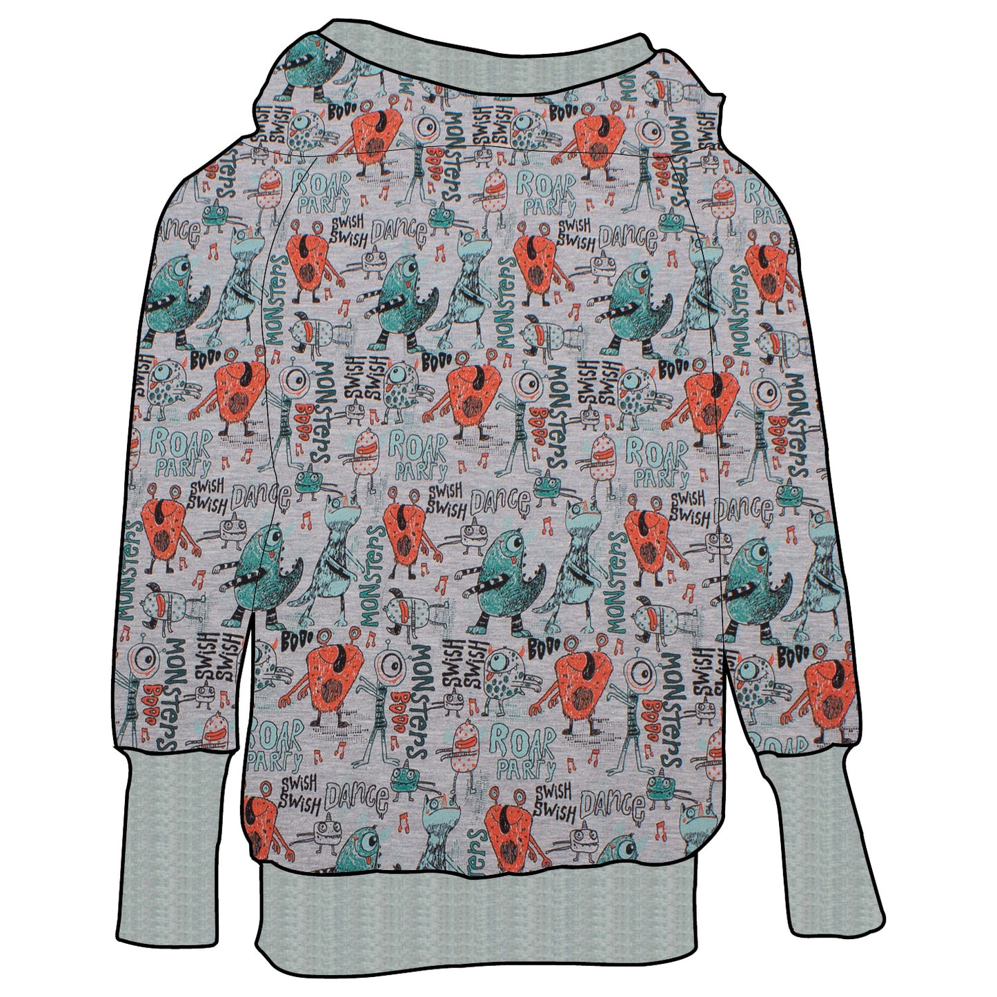 Damen Retrohoodie Partymonster