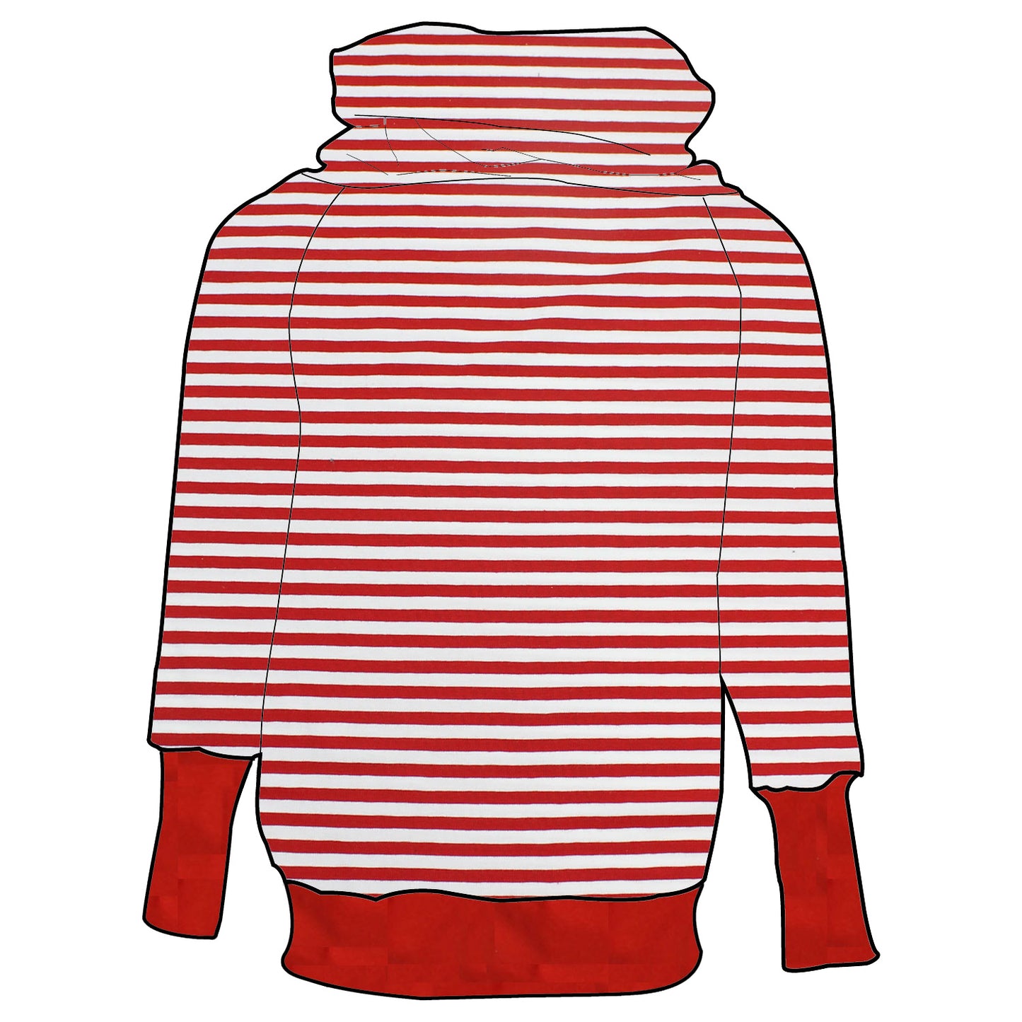 Kinder Retrohoodie Rote Ringel