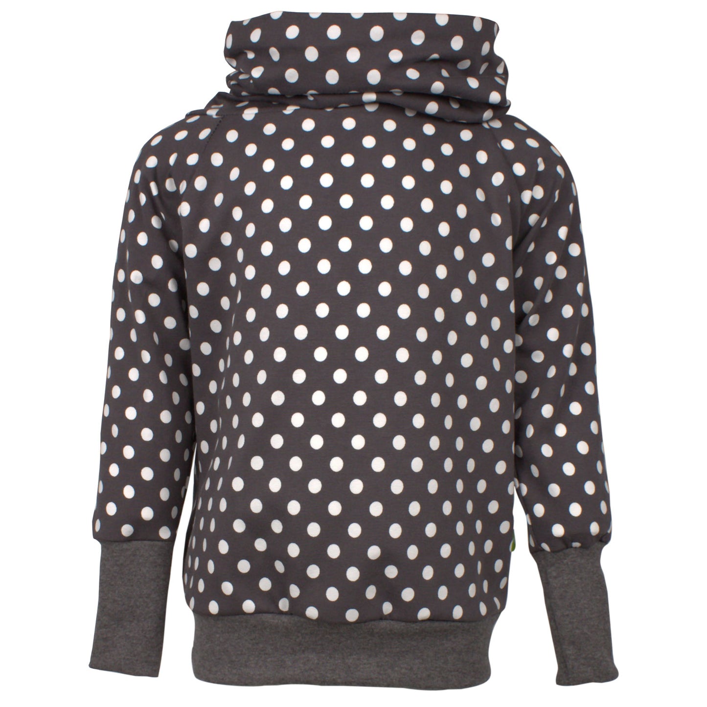 Damen Retrohoodie Punkte dunkelgrau