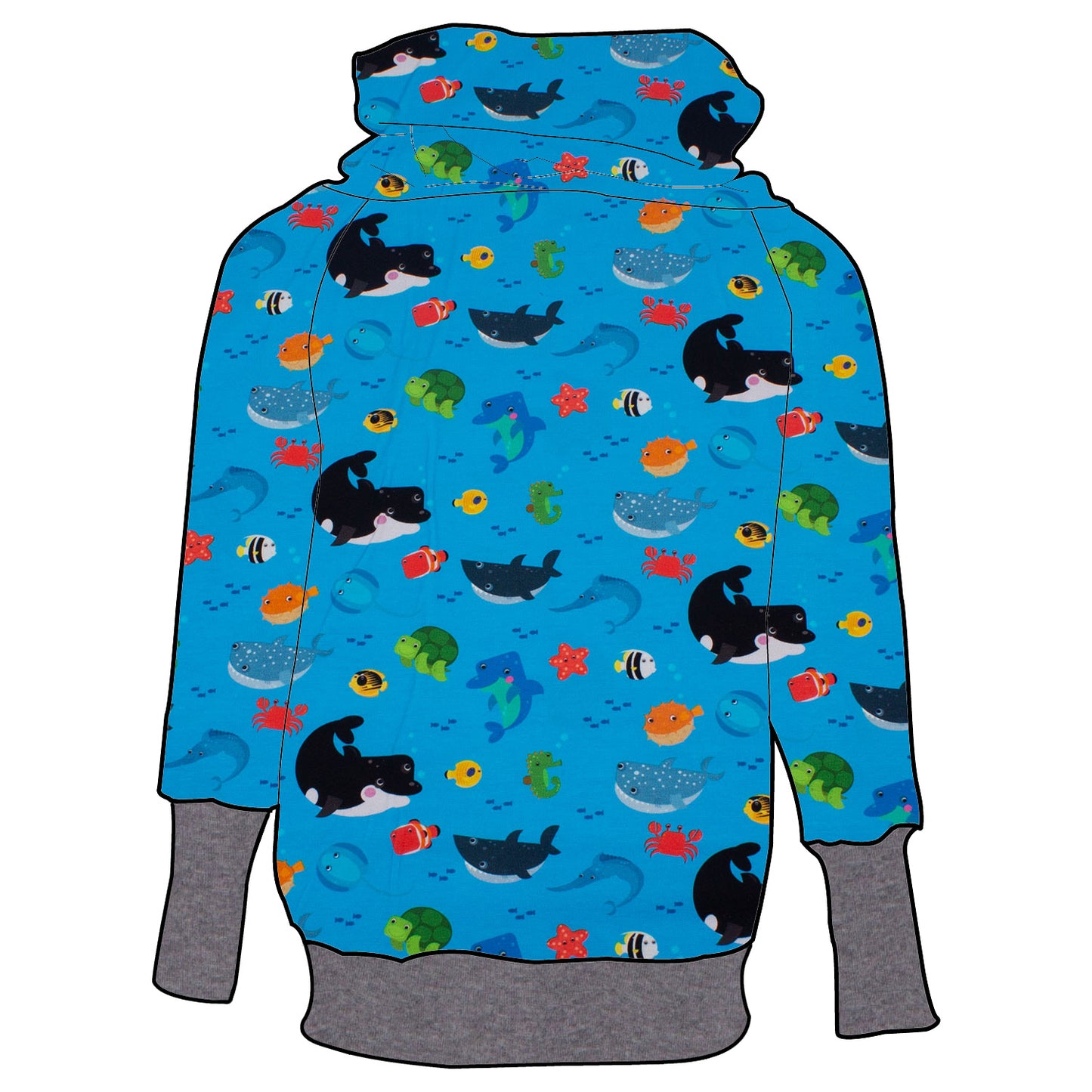 Kinder Retrohoodie Meerestiere