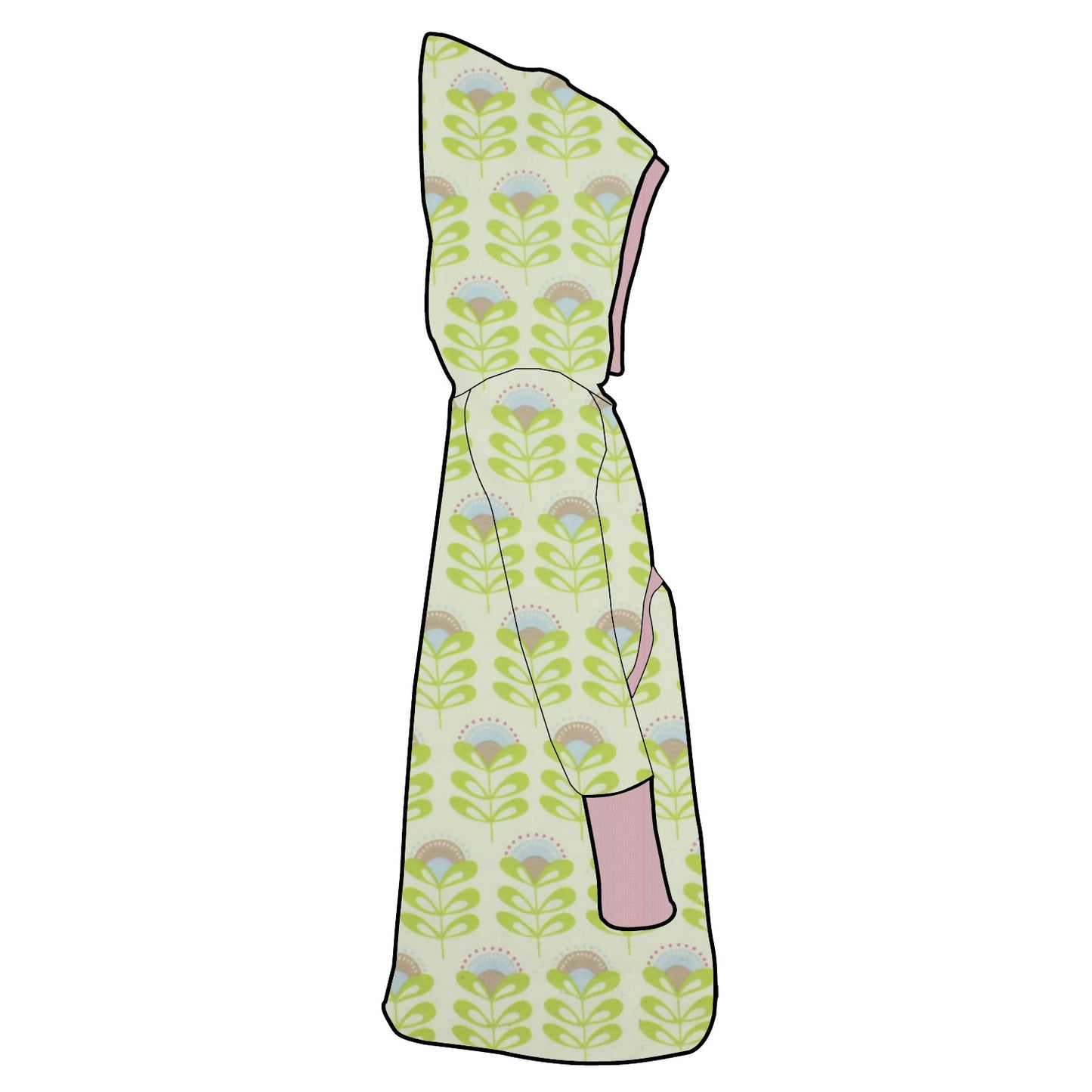 Kinder Retrokleid Hoodiekleid Kleine Blumen