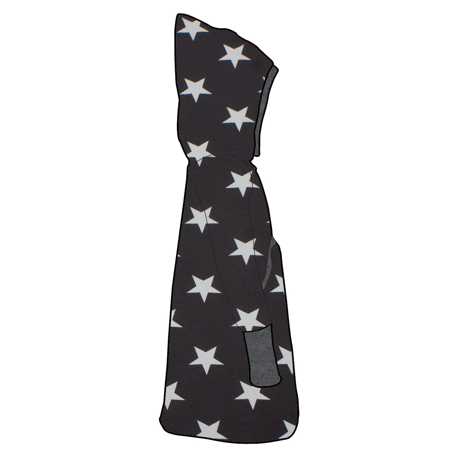 Kinder Retrokleid Hoodiekleid Sterne grau