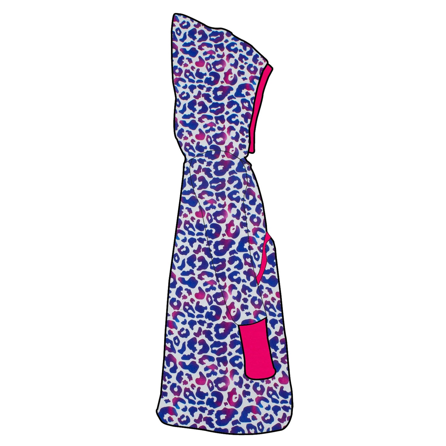 Damen Retrokleid Hoodiekleid Leo lila / pink