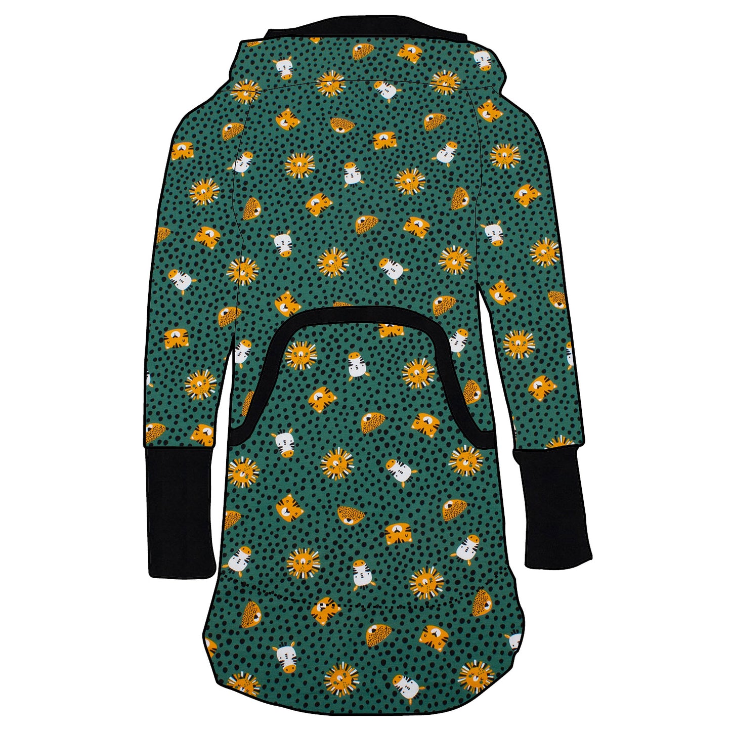 Kinder Retrokleid Hoodiekleid Afrikatiere