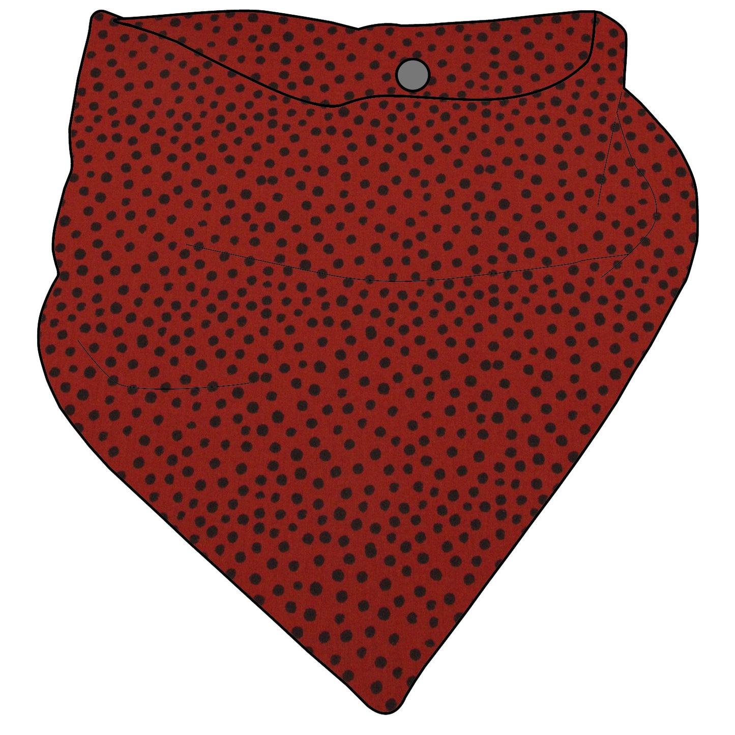 Kinder Mini Halstuch zum knöpfen Musselin Punkte schwarz terracotta