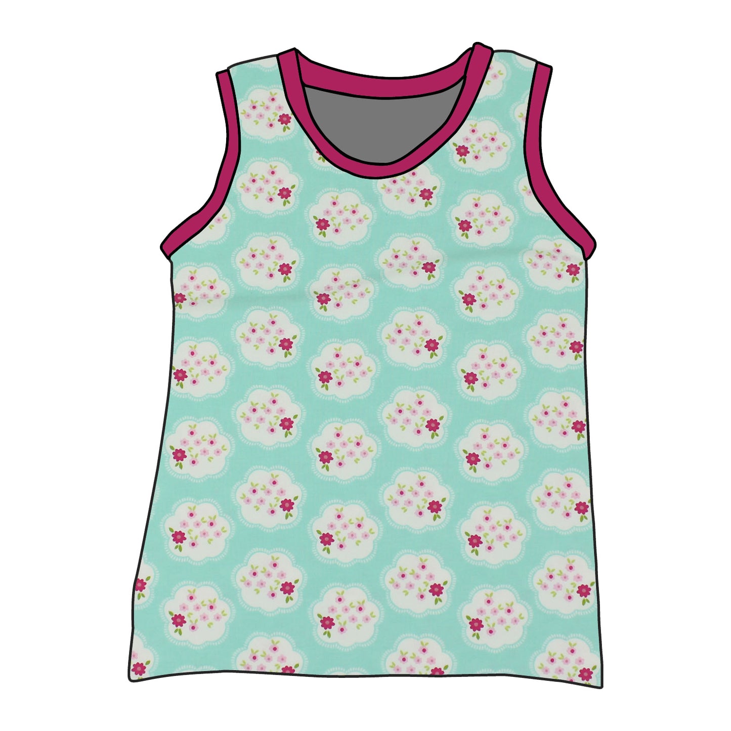 Kinder Unterhemd / Tanktop Blümchen