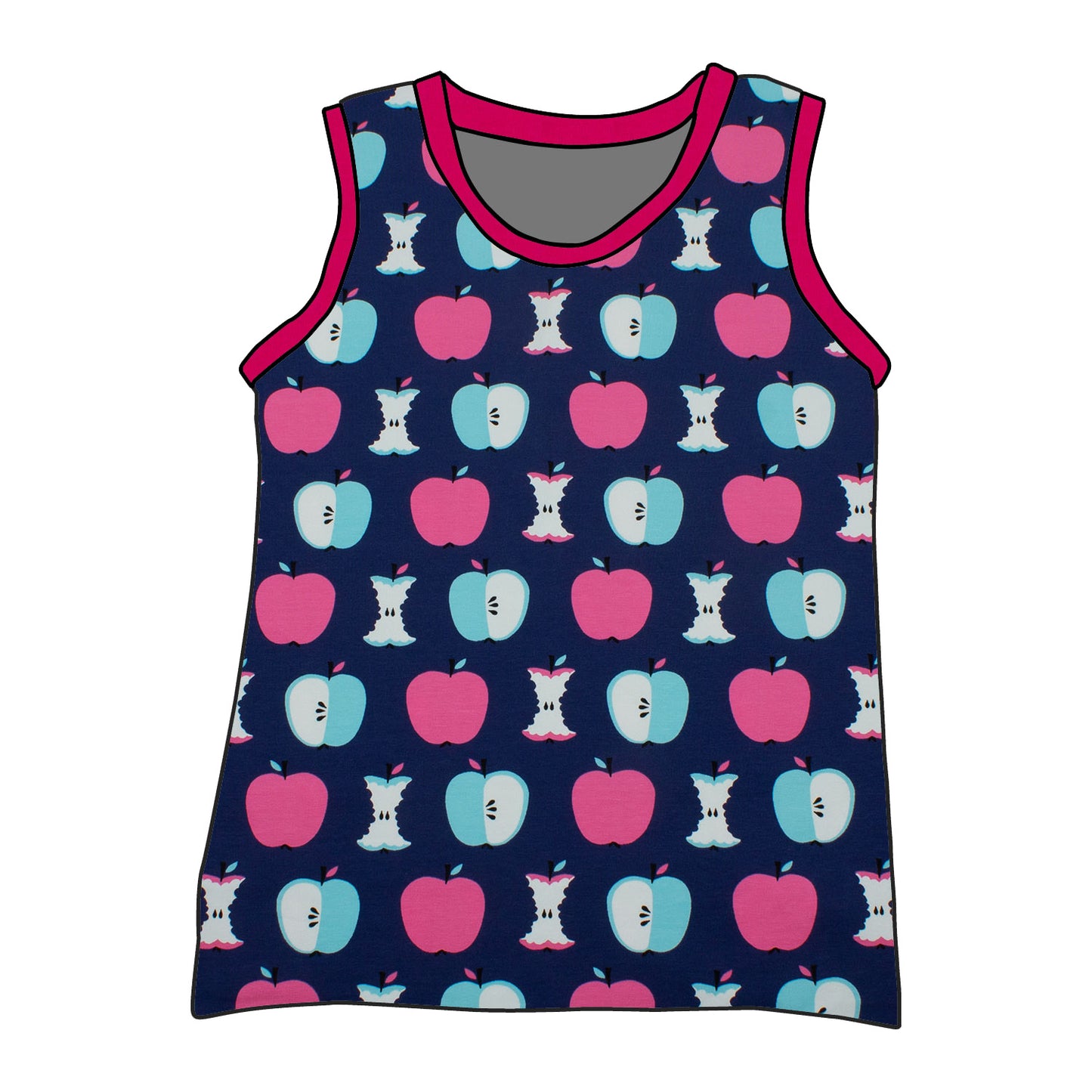 Kinder Unterhemd / Tanktop Äpfel dunkelblau
