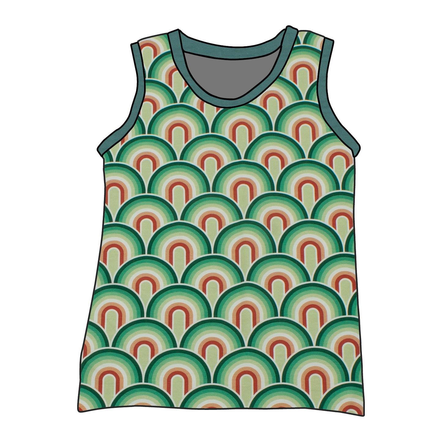 Kinder Unterhemd / Tanktop Regenbogen grün