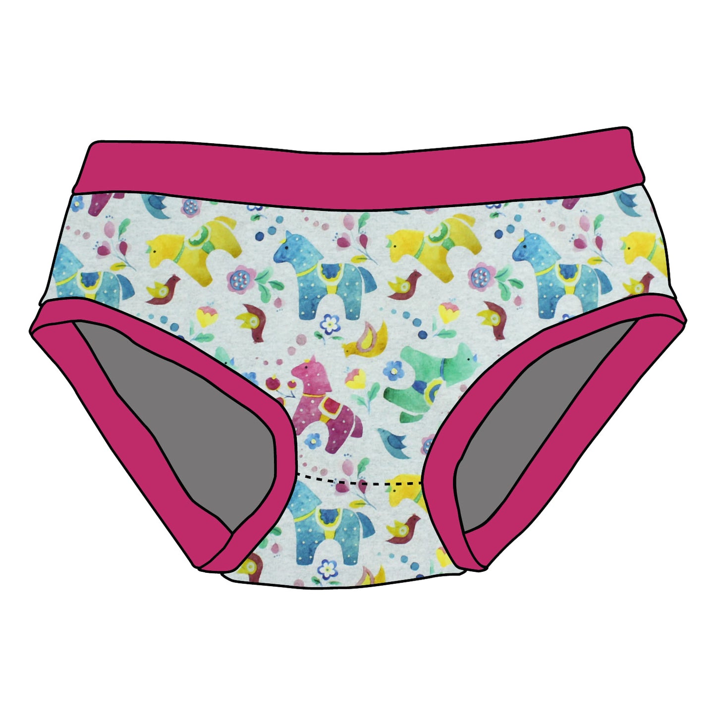 Kinder Unterhose Bunte Pferde