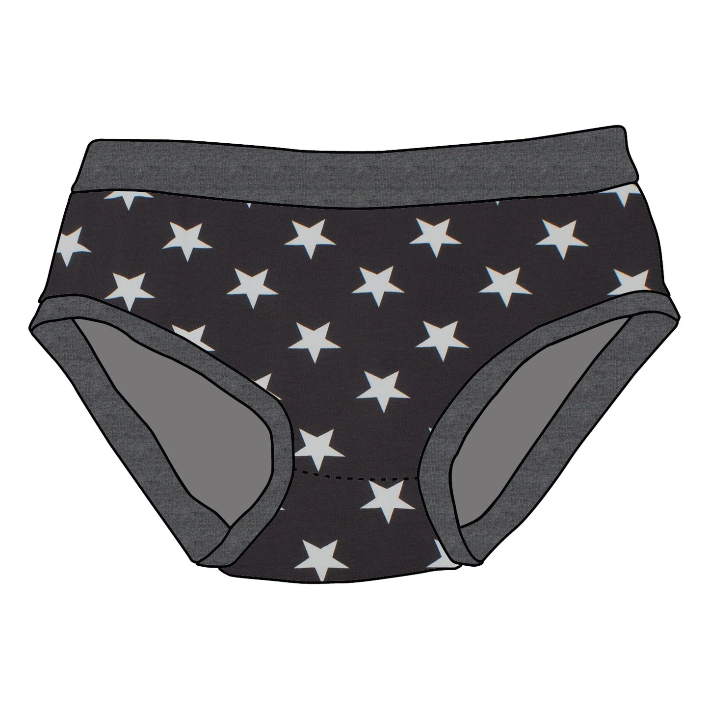 Kinder Unterhose Sterne grau