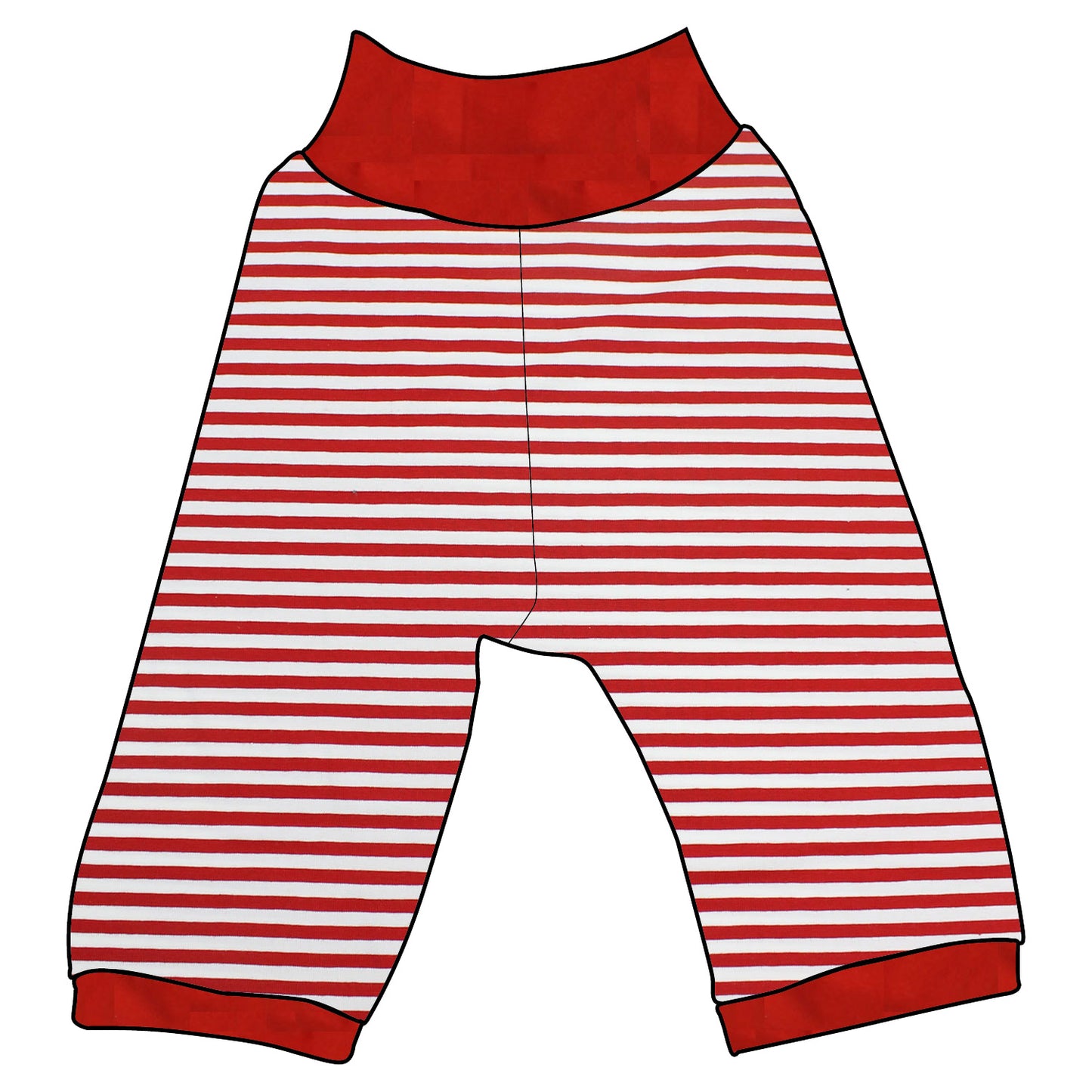 Kinder 3/4 Caprihose Sommerhose Rote Ringel