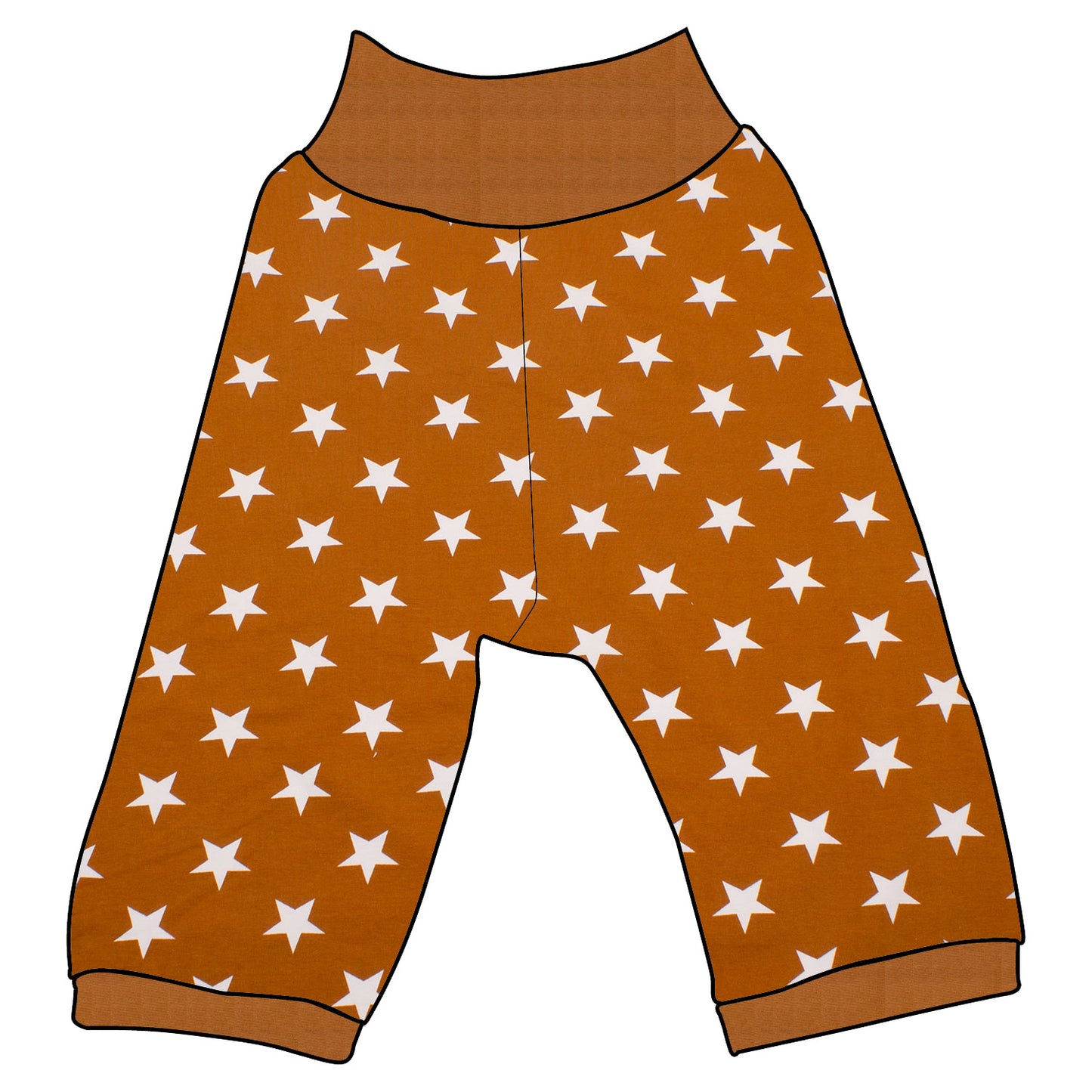 Kinder 3/4 Caprihose Sommerhose Sterne ocker