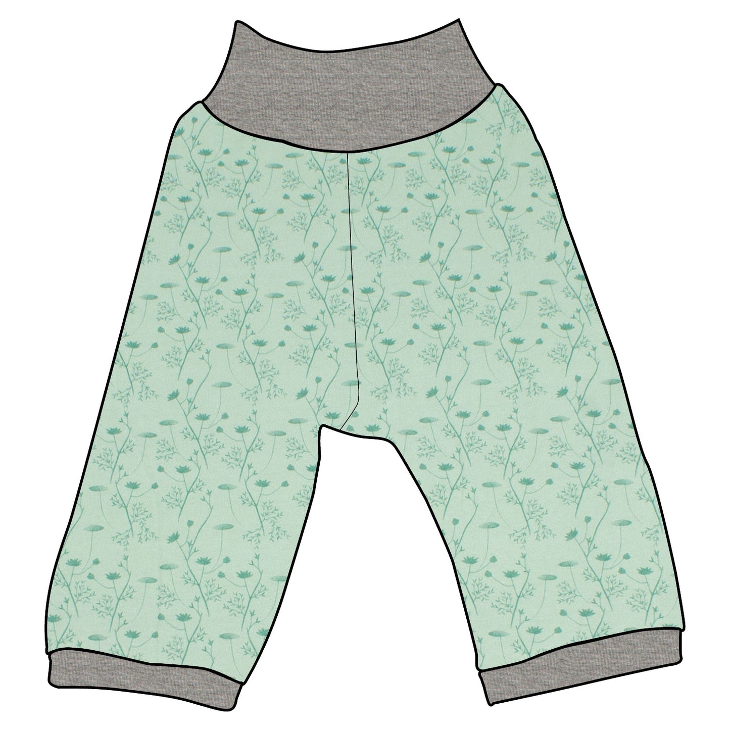Kinder 3/4 Caprihose Sommerhose Zarte Blümchen